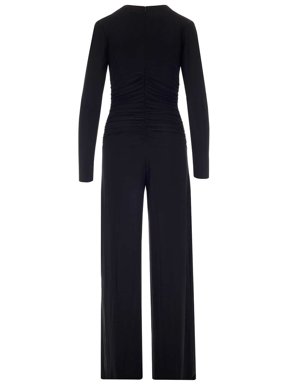 Shop Norma Kamali Jersey Jumpsuit With Long Sleeves