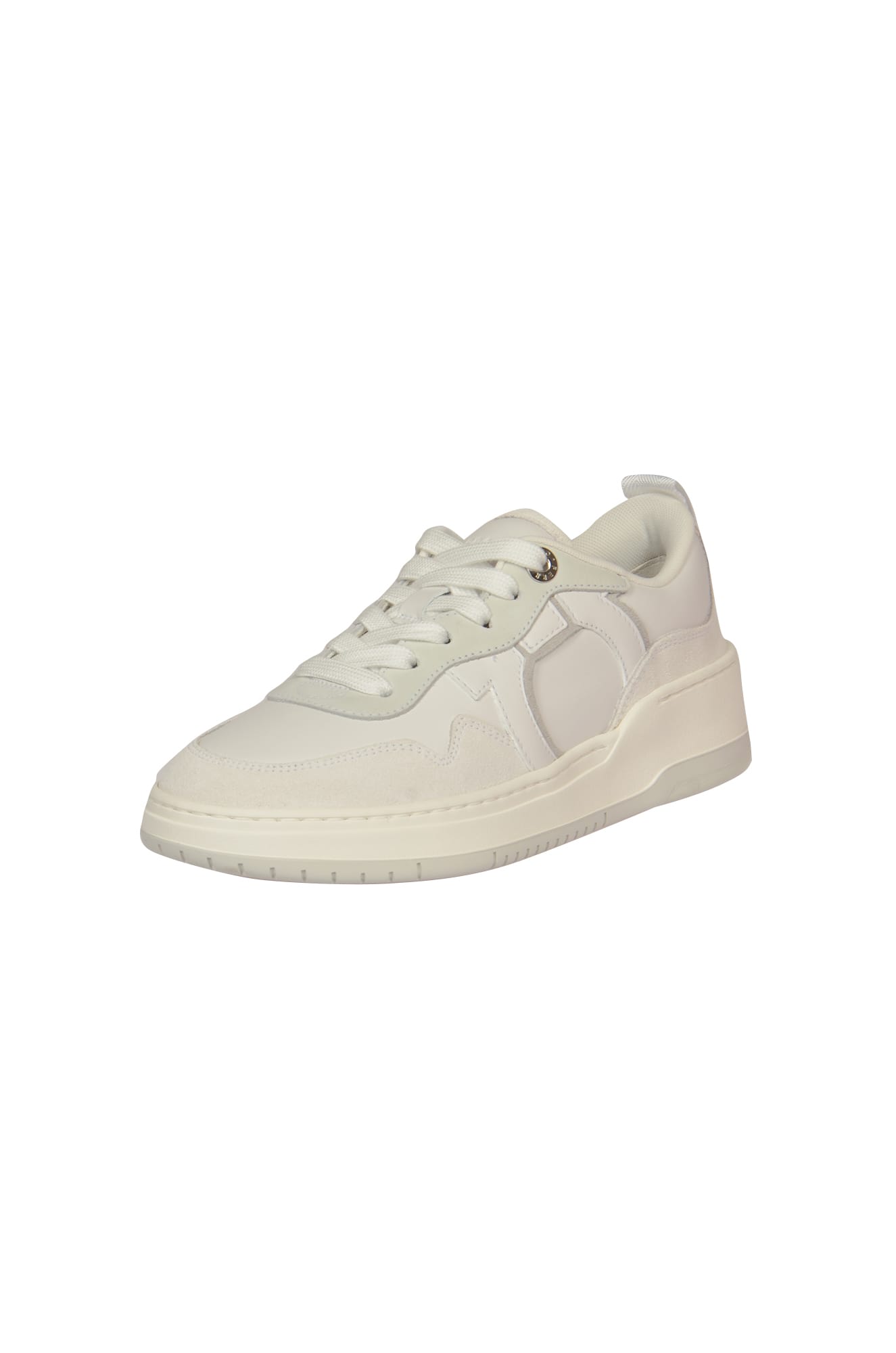 Shop Ferragamo Dania Sneakers In Optic White