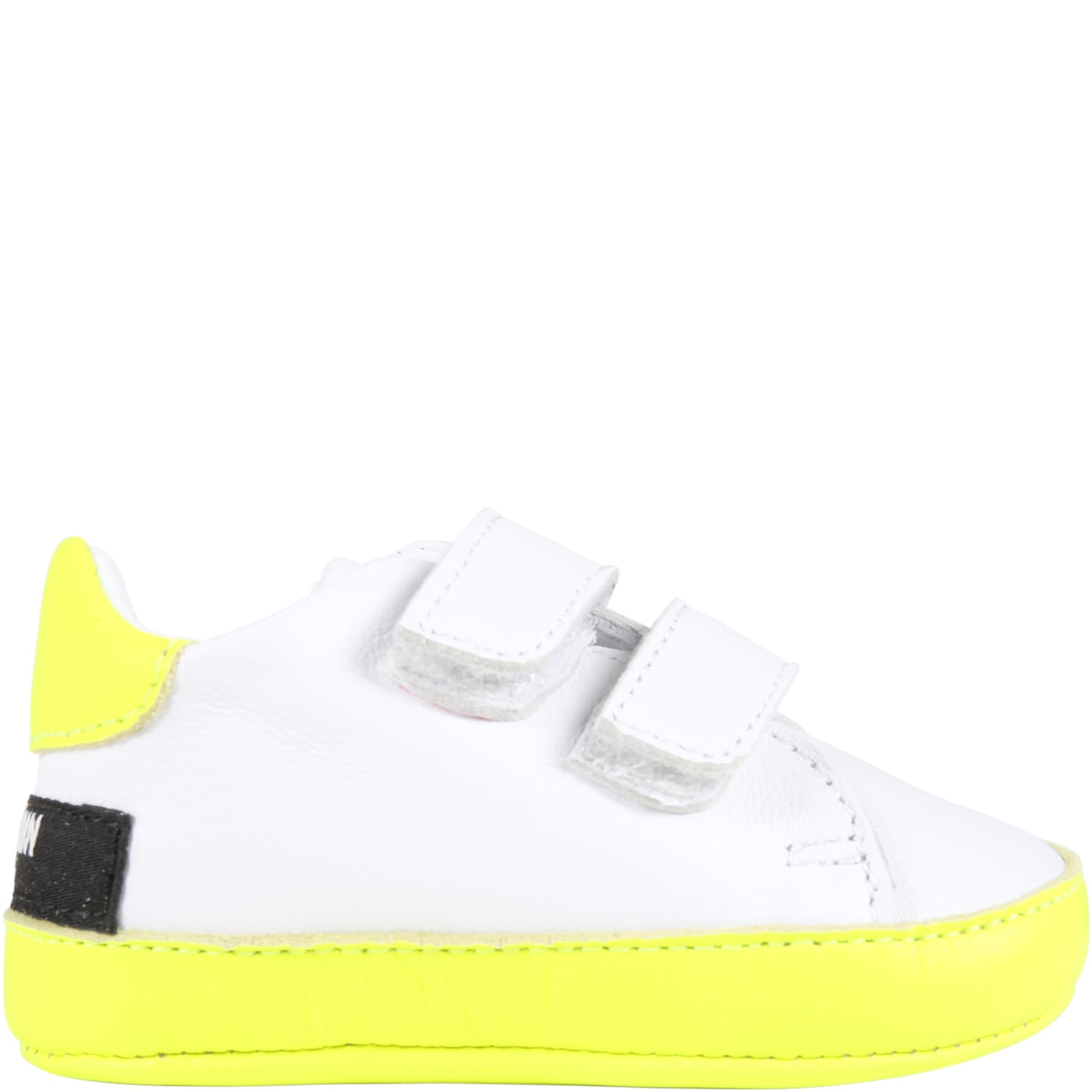 Balmain White Sneakers For Babykids With Logo