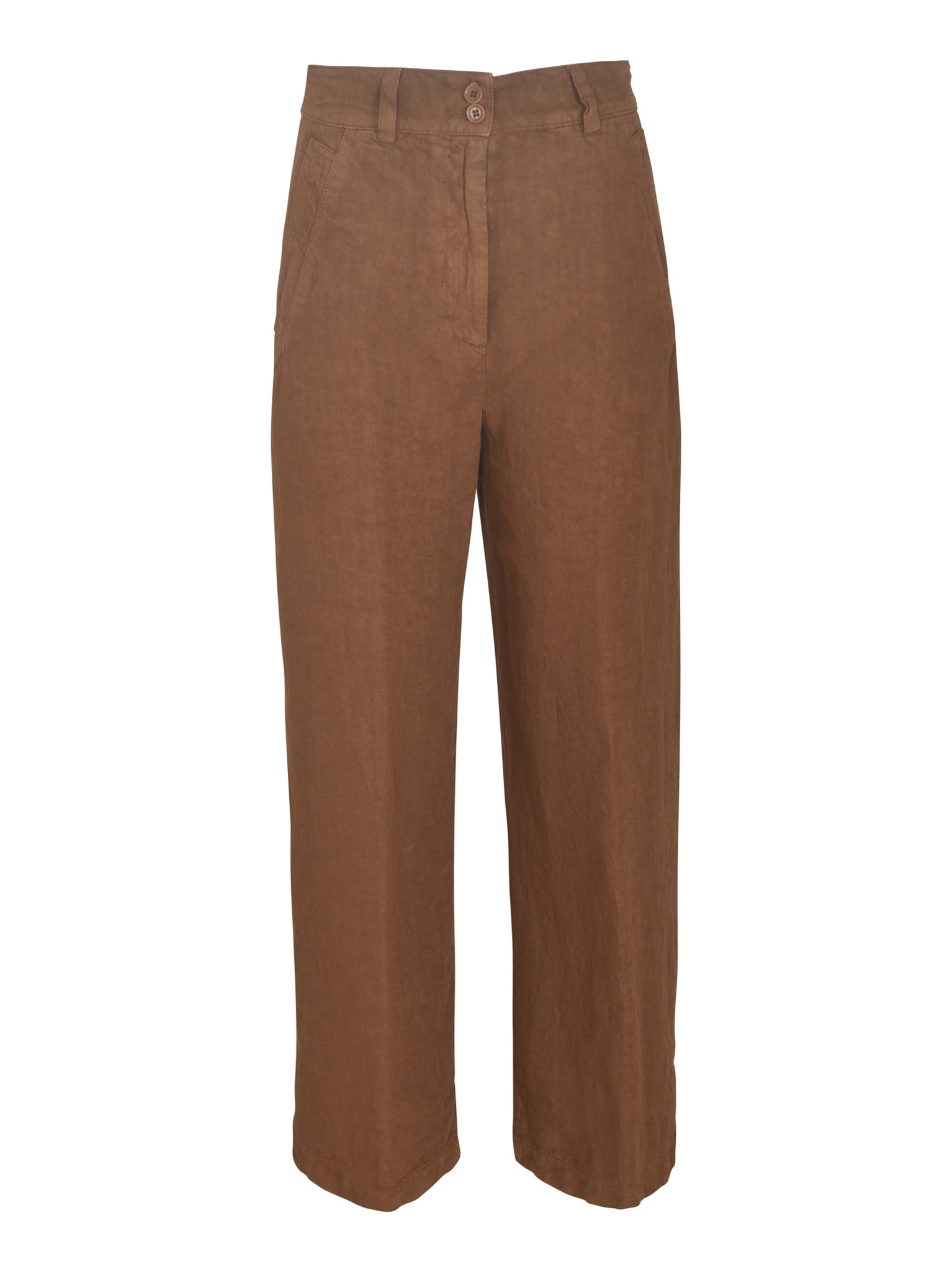 Shop Aspesi Patched Pocket Straight Leg Plain Trousers In Terra