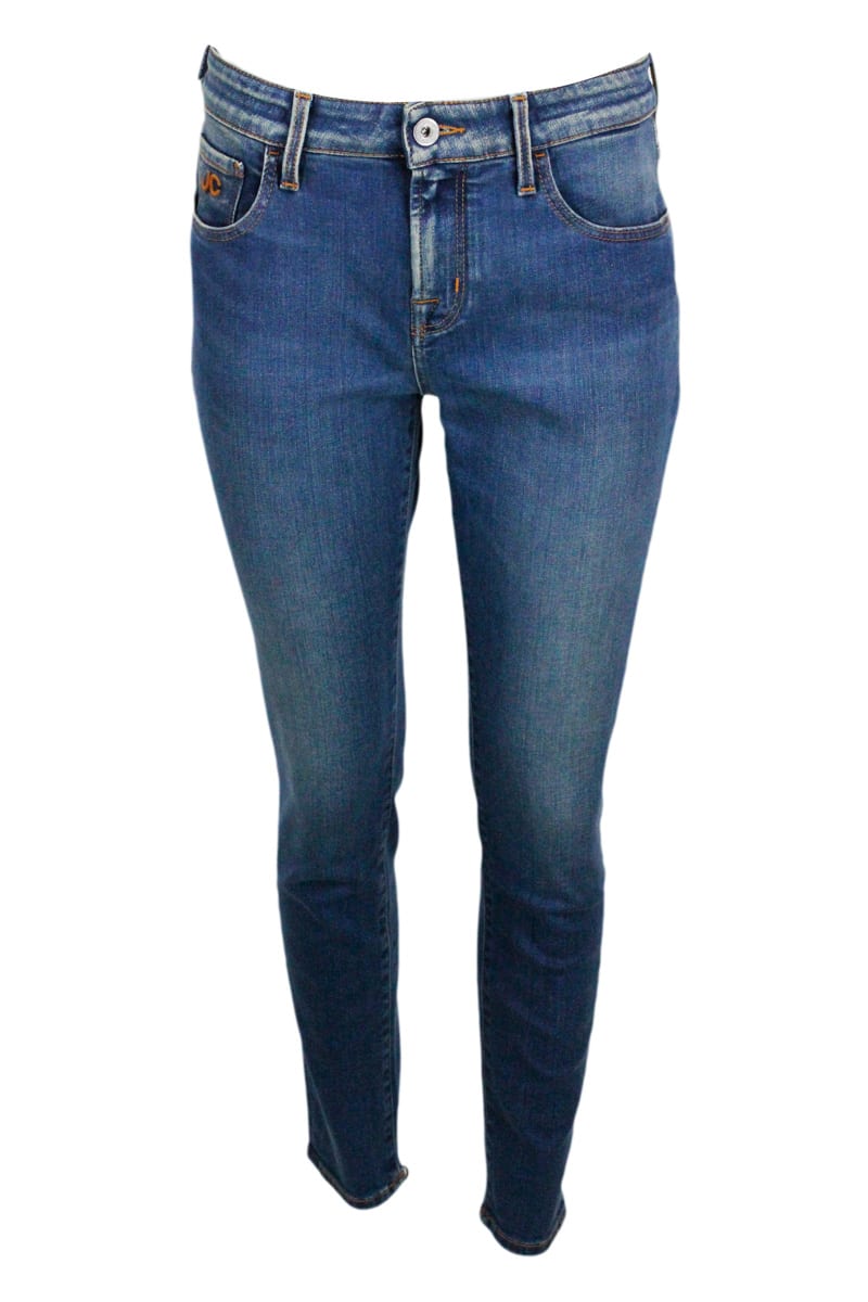 Jacob Cohen Kimberly Crop Skinny Fit Jeans In Stretch Denim With 5 Pockets With Zip And Eco-friendly Button