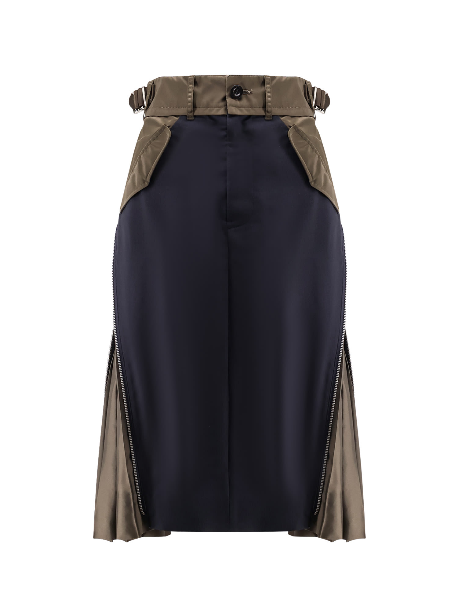 Nylon And Wool Midi Skirt
