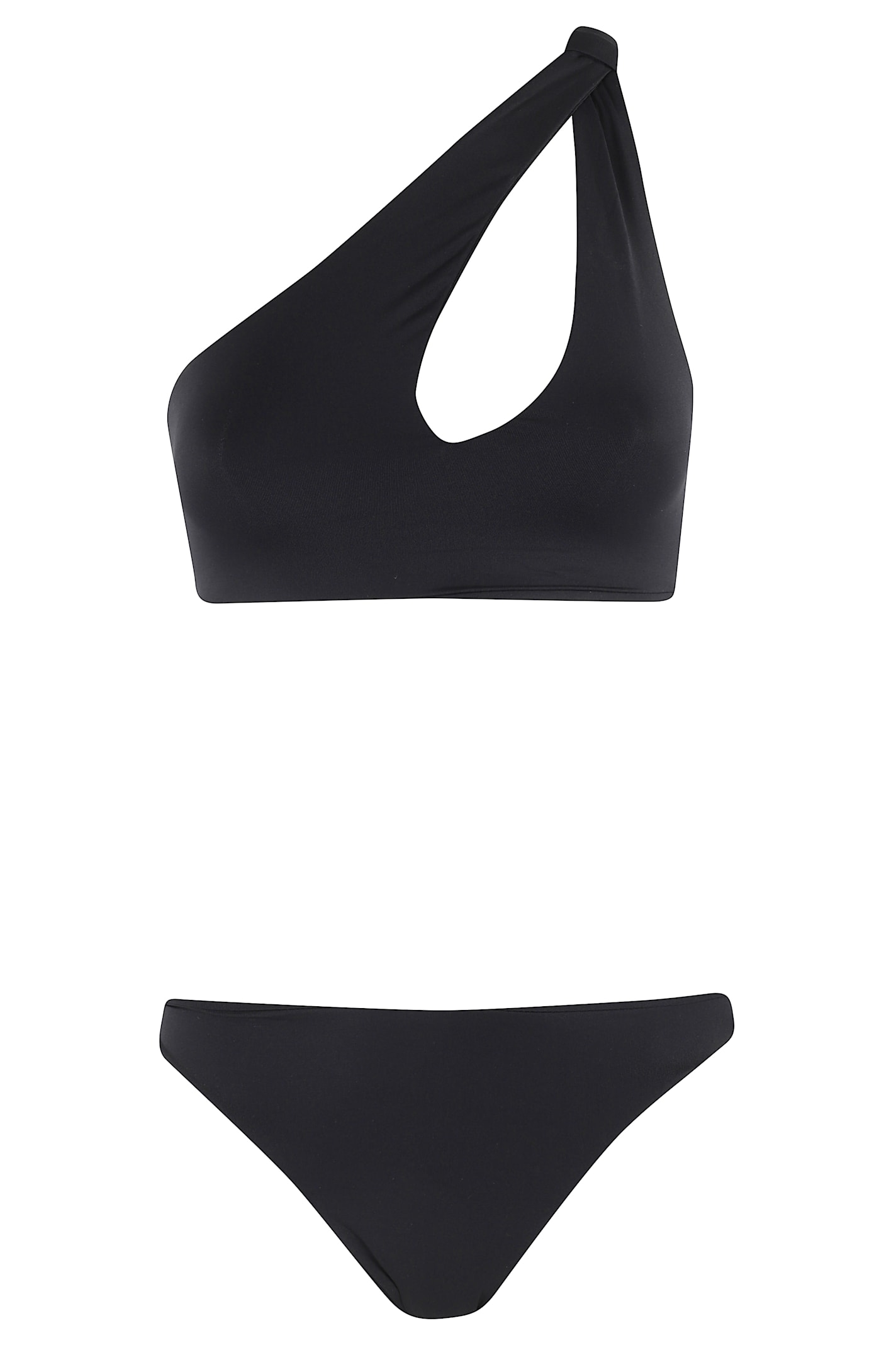 Shop Federica Tosi Bikini Monospalla Nodo In Nero