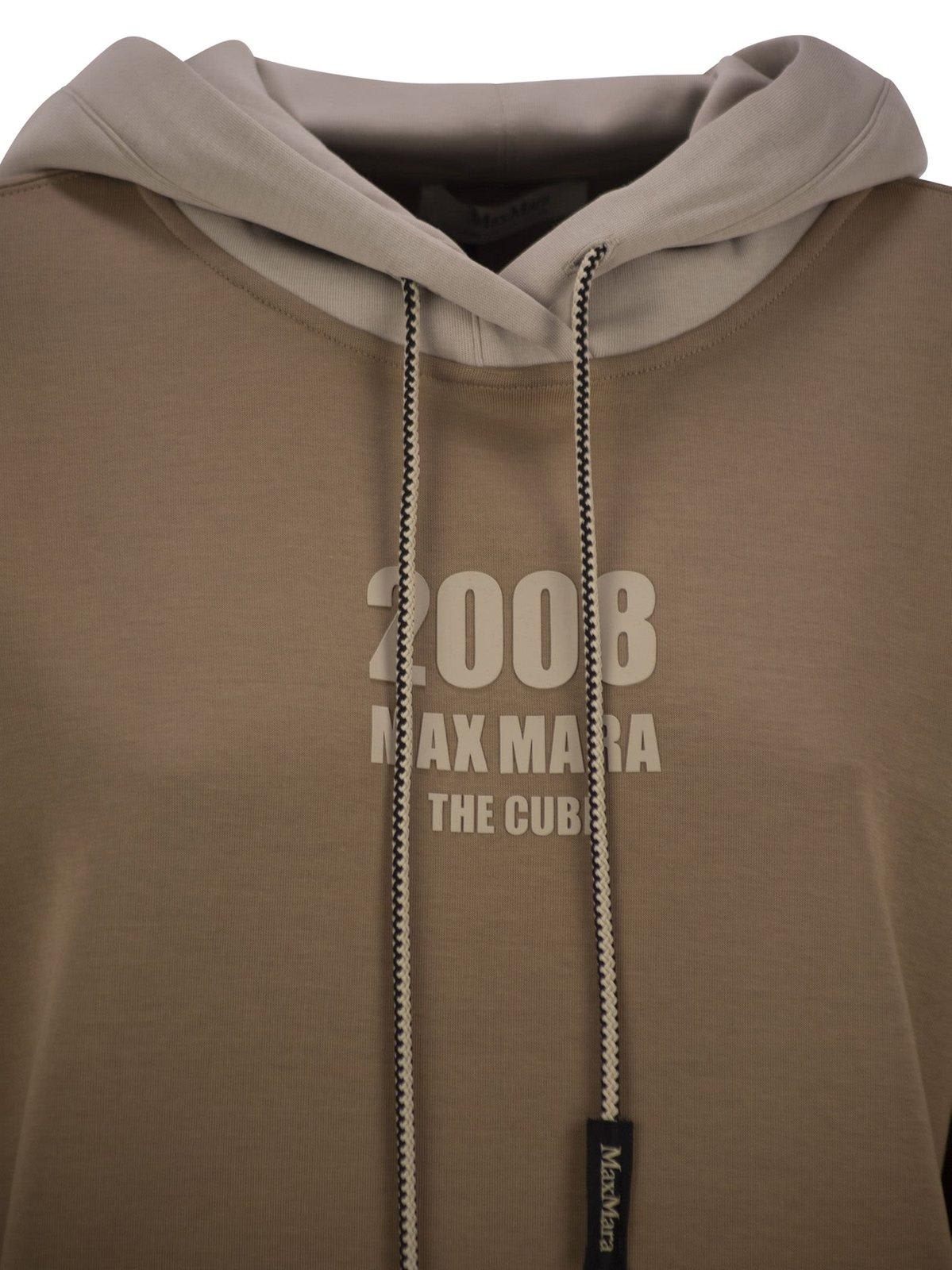 'S MAX MARA AGATA LOGO EMBROIDERED DRAWSTRING HOODIE