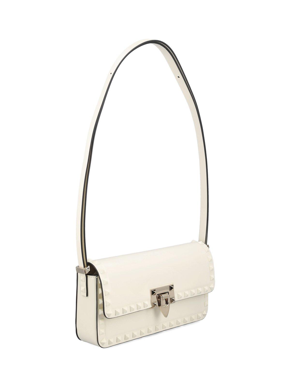 Shop Valentino Garavani Rockstud23 E/w Foldover Top Shoulder Bag