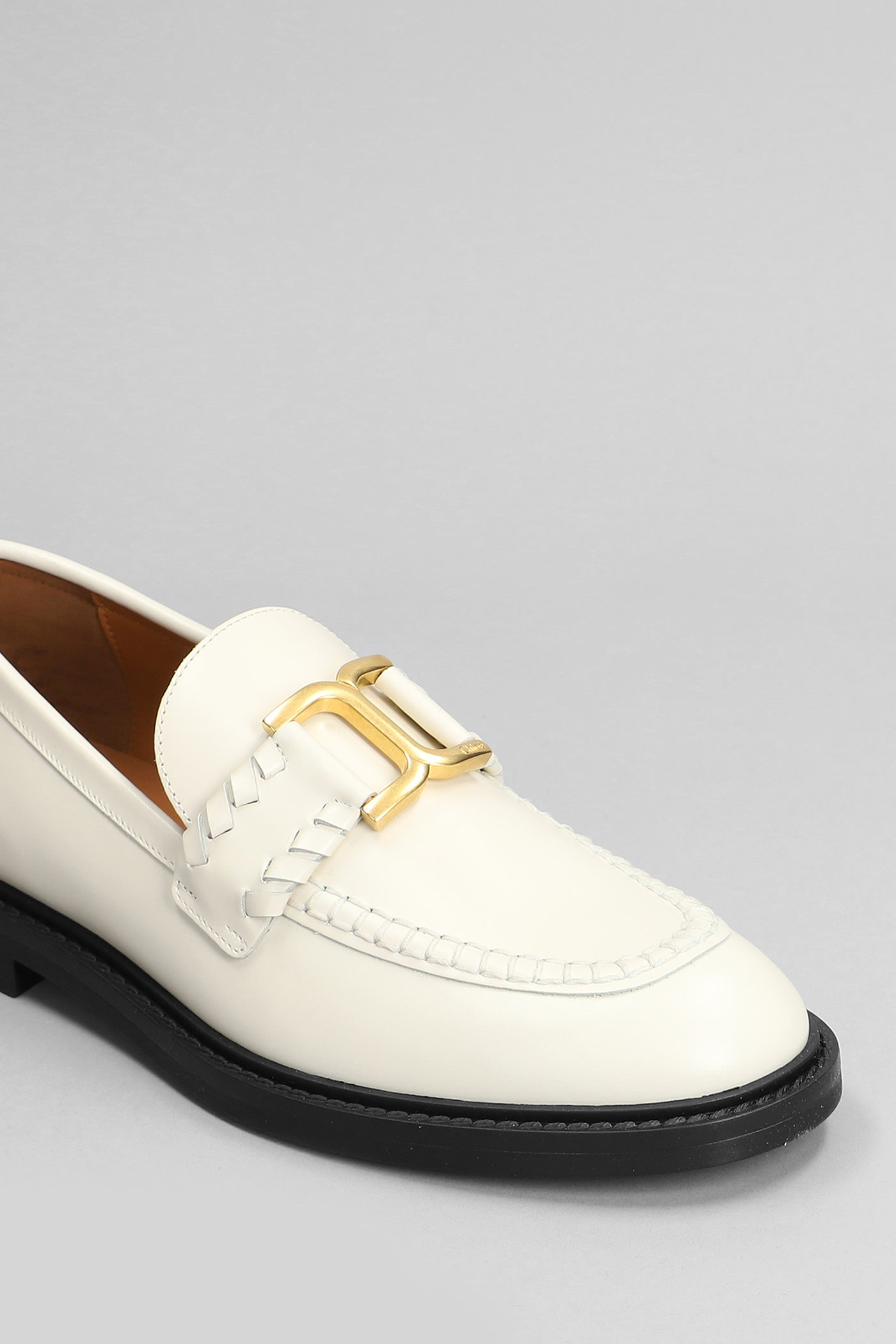 Shop Chloé Mercie Loafers In White Leather