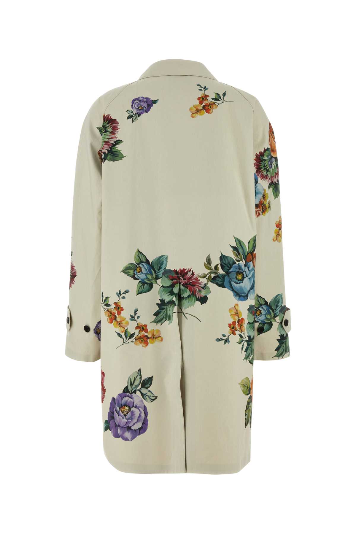 Shop Prada Printed Cotton Overcoat In Sabbia