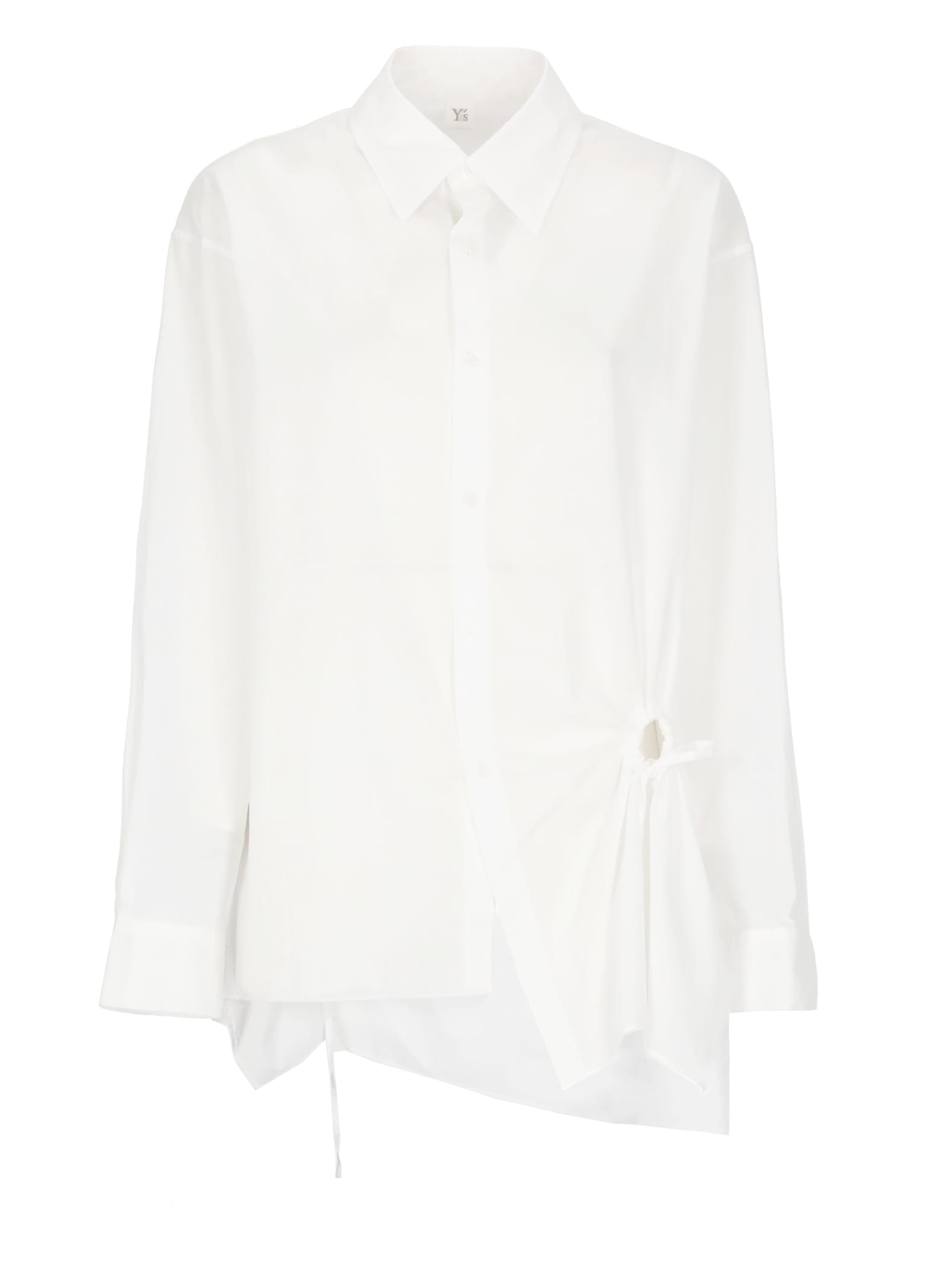 Y's Cut-out Cotton Shirt In White