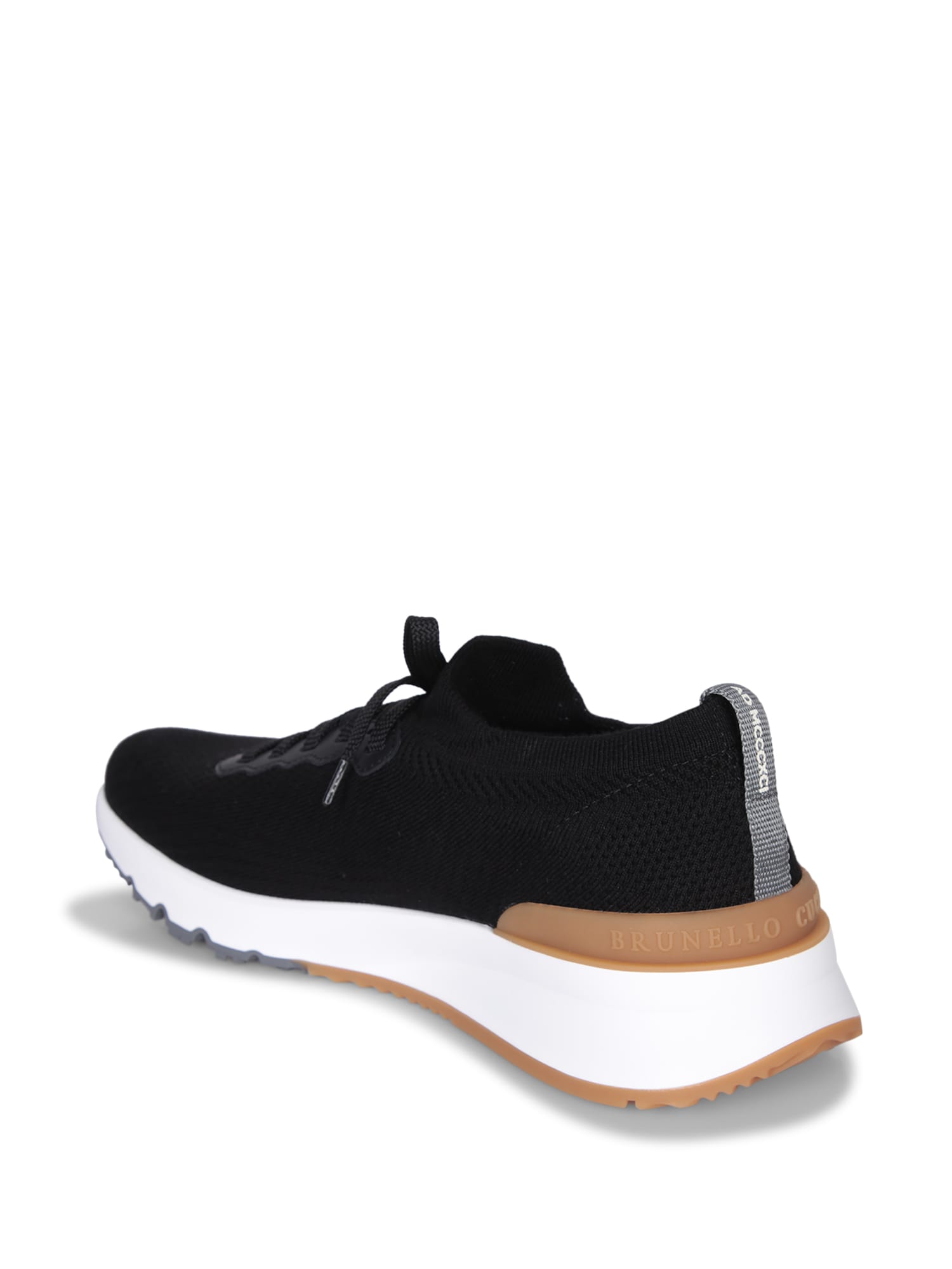 Brunello Cucinelli Gros Grain Logo Blue Sneakers In Black
