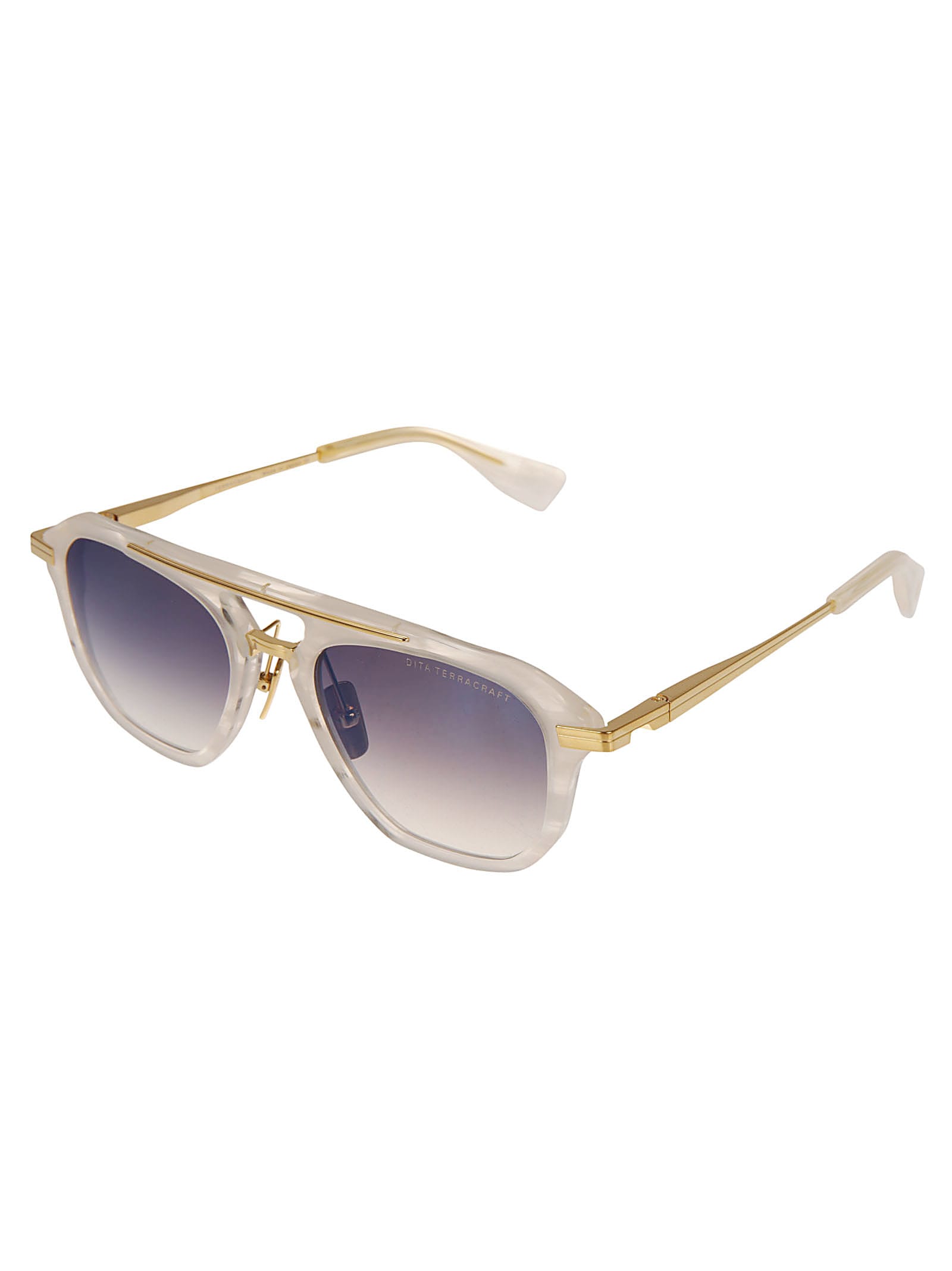 Dita Top Bar Square Glasses In White