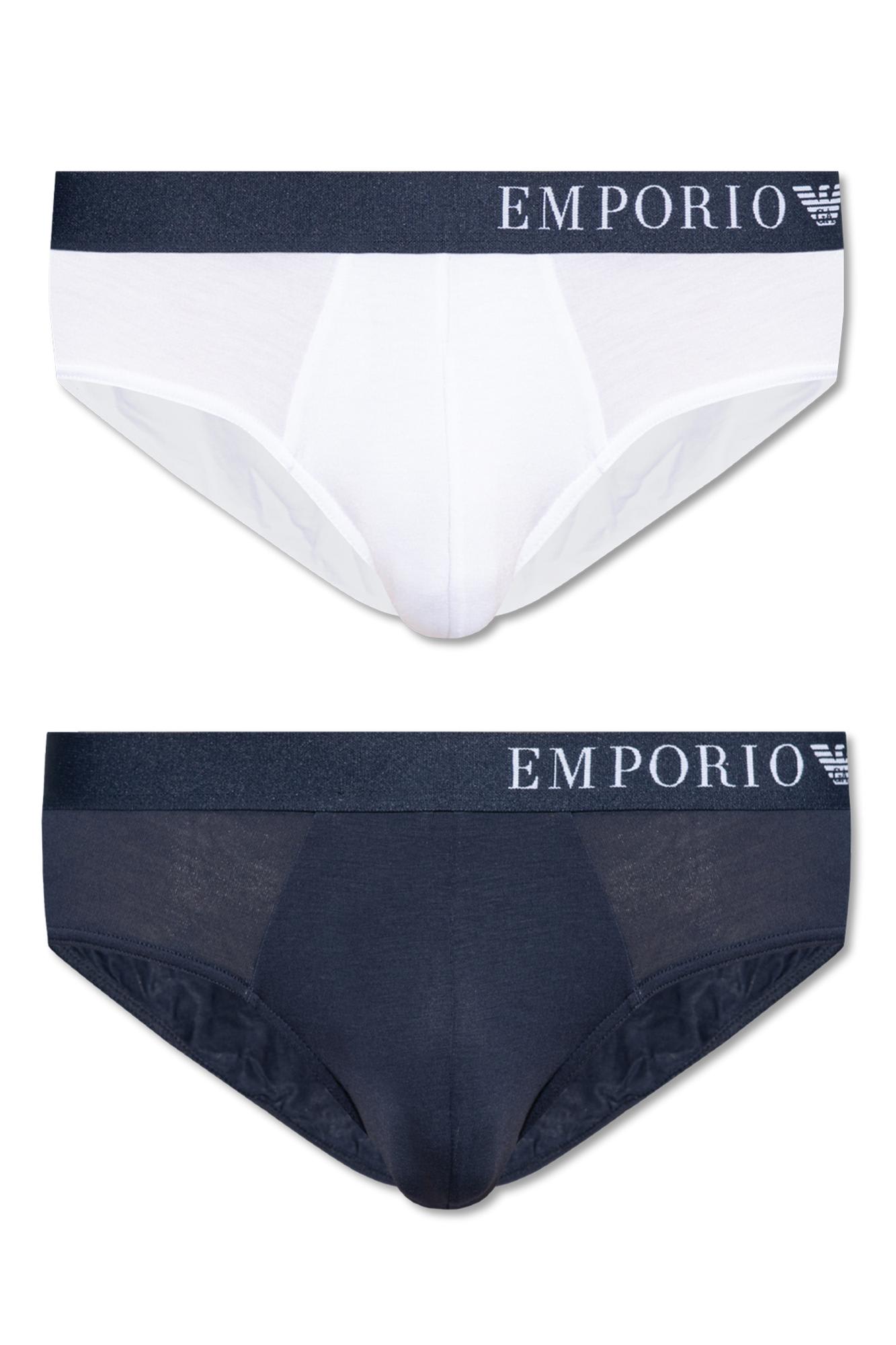 Emporio Armani Underwear Briefs Two-pack In Blue