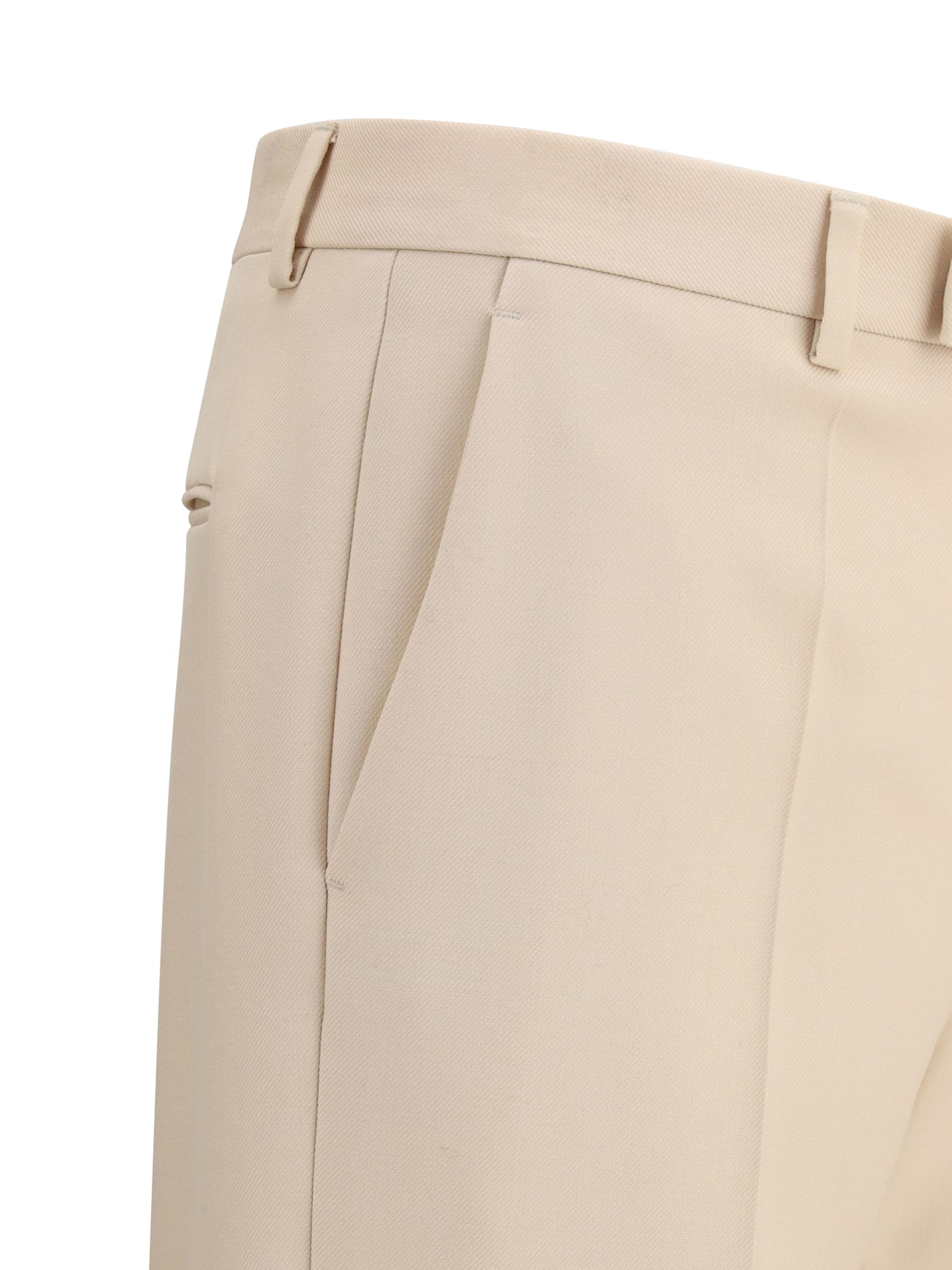 Valentino Virgin Wool Pants In Neutral