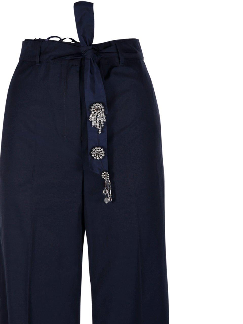 Shop 's Max Mara Belted Straight Leg Pants In Blu