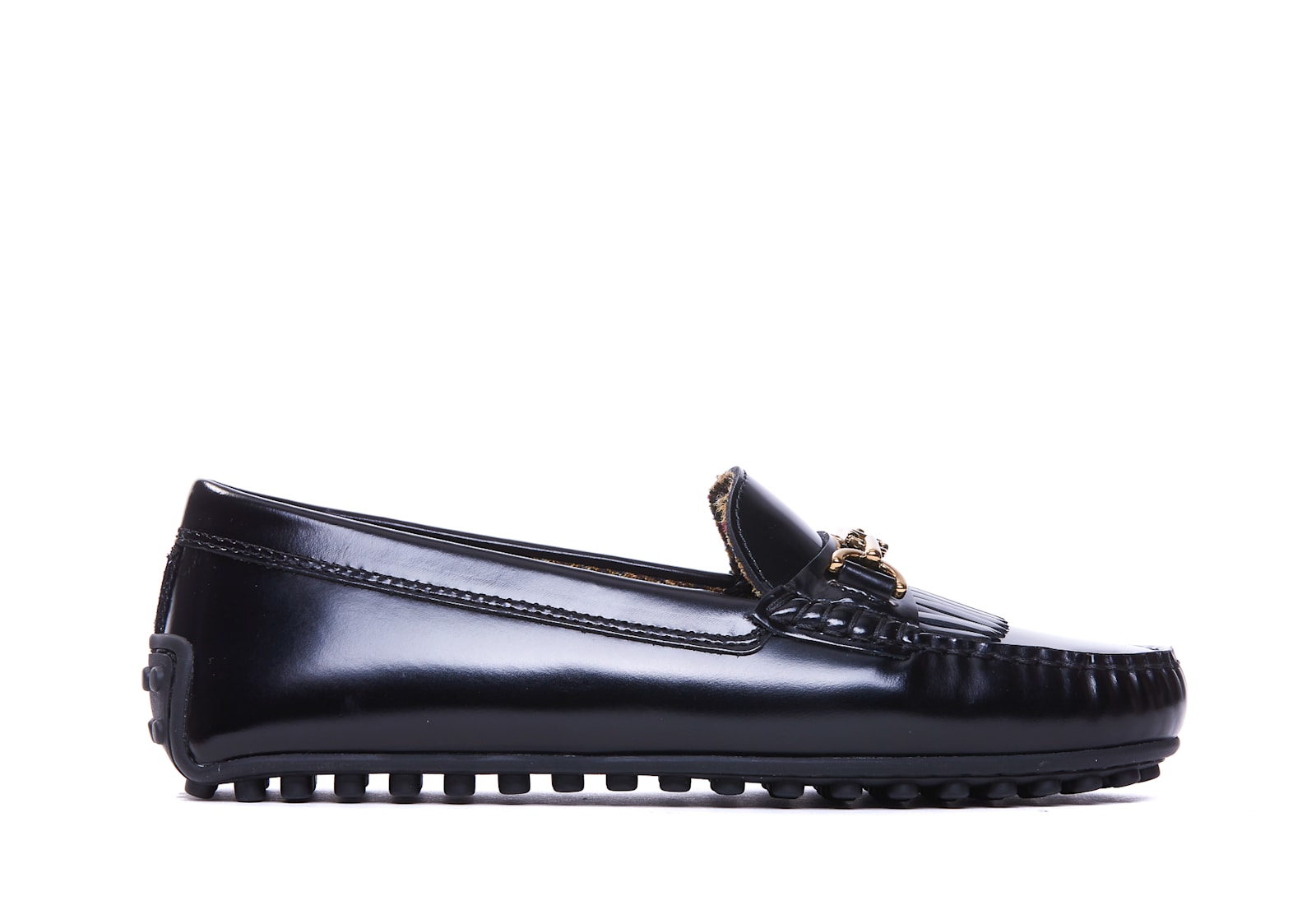 Shop Tod's Leather City Gommino Loafers In Black