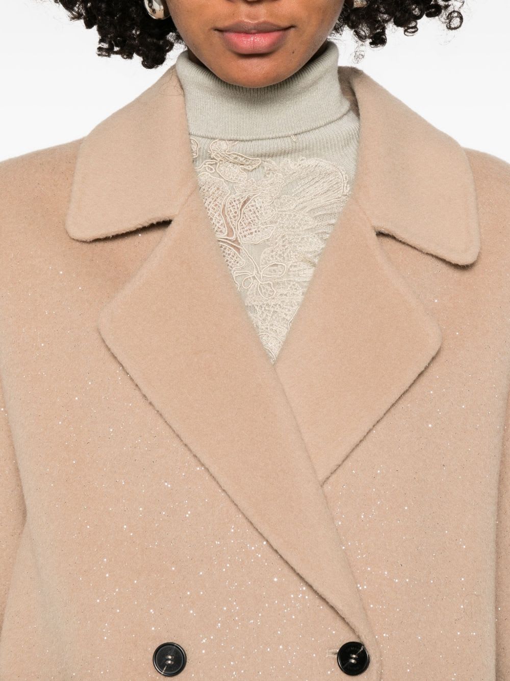 Ermanno Firenze Double-breasted Coat In Neutral
