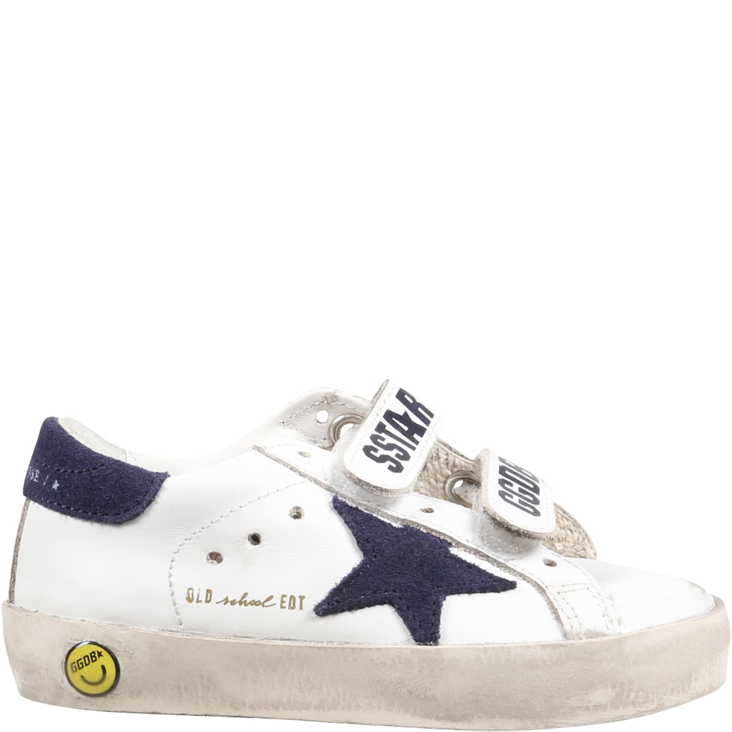 Golden Goose White old School Sneaker For Kids With Blue Star