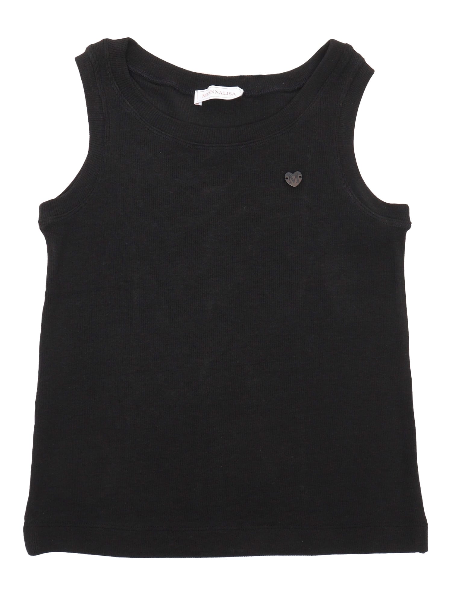 Shop Monnalisa Basic Tank Top For Girls In Black