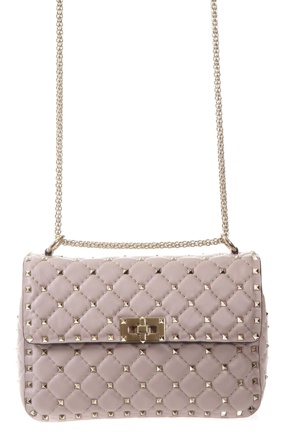 Shop Valentino Medium Nappa Rockstud Spike Bag In Poudre