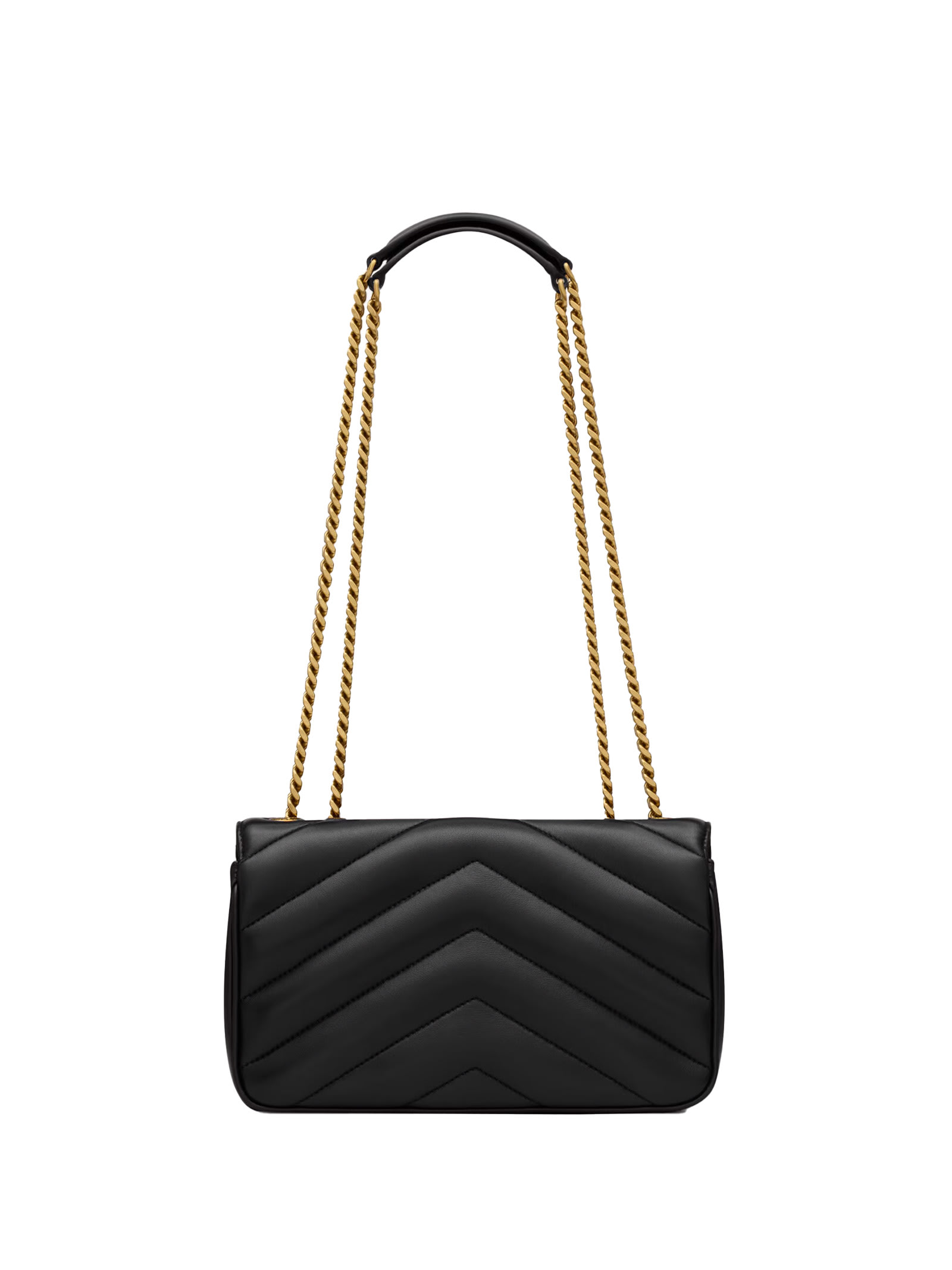 Saint Laurent Black Loulou Medium Shoulder Bag In Black