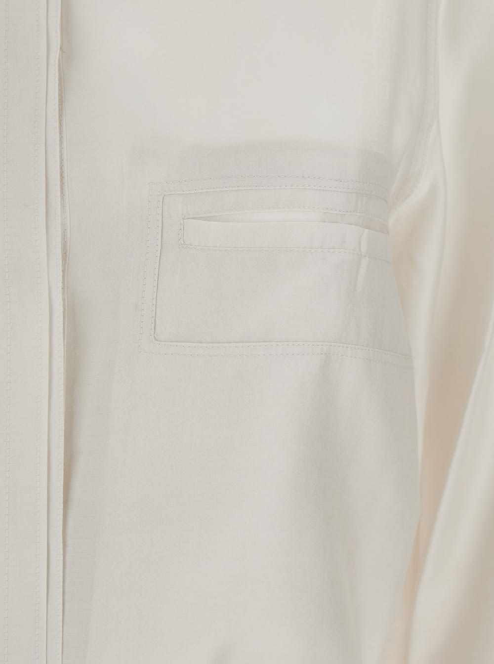 Low Classic White Shirt With Classic Collar And Rear Strap In Tech Fabric Woman In Grey