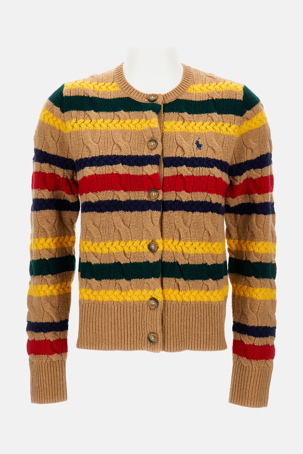 Polo Ralph Lauren Striped Cardigan In Neutral