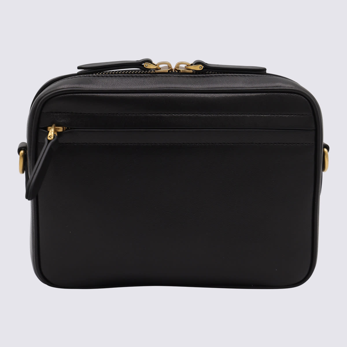 Valentino Brown And Black Leather Crossbody Bag In Multi