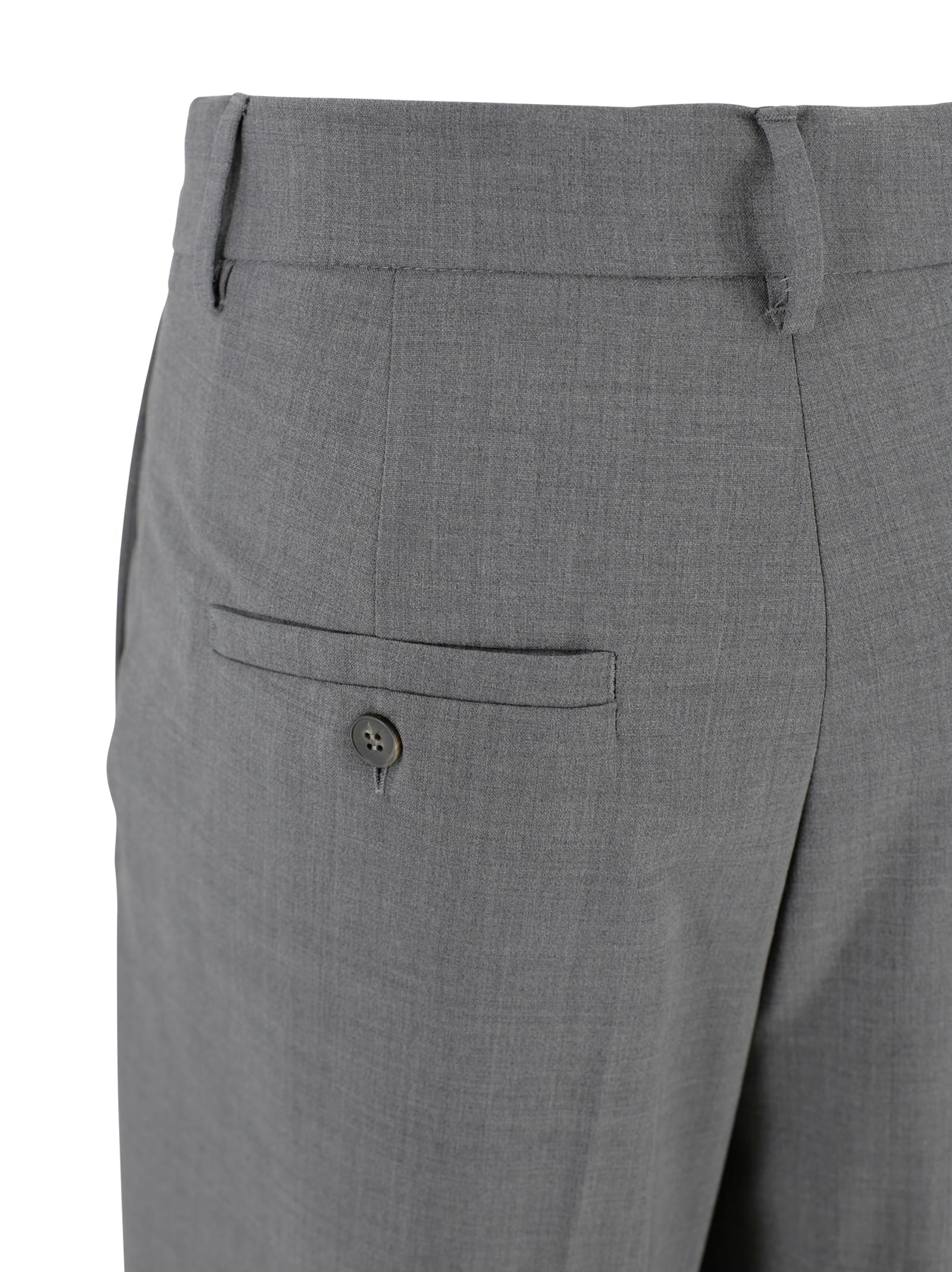 Weekend Max Mara Wide Leg Tailored Trousers With Belt Loops In Gray