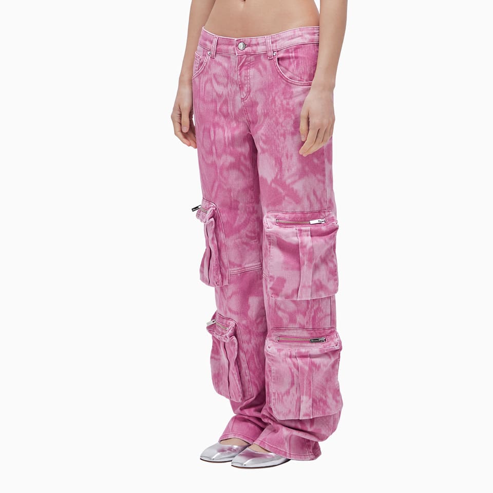 Shop Blumarine Camouflage Cargo Pants In Pink