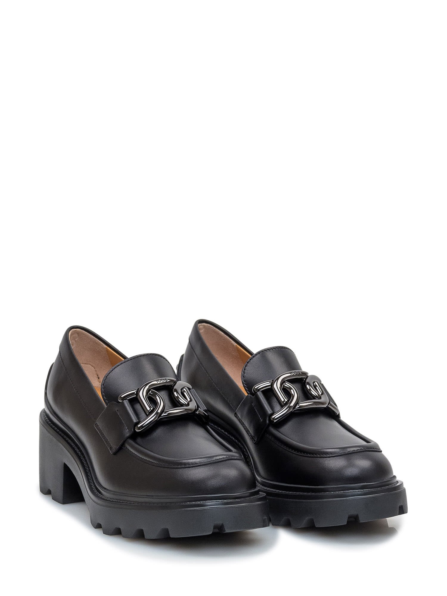 Shop Tod's Leather Loafers In Nero