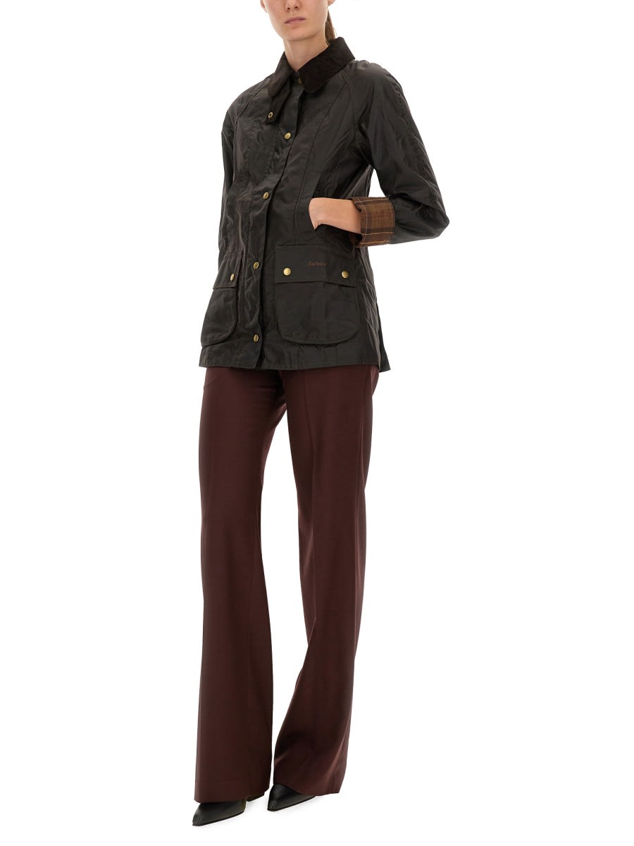 Barbour Cotton Jacket With Collared Neck And Flap Pockets In Black