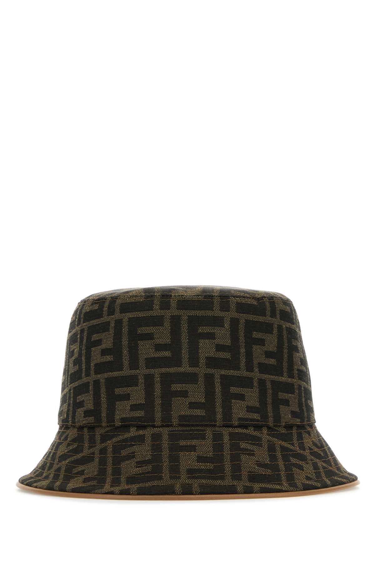 Fendi Embroidered Polyester Blend Bucket Hat In Tabacco