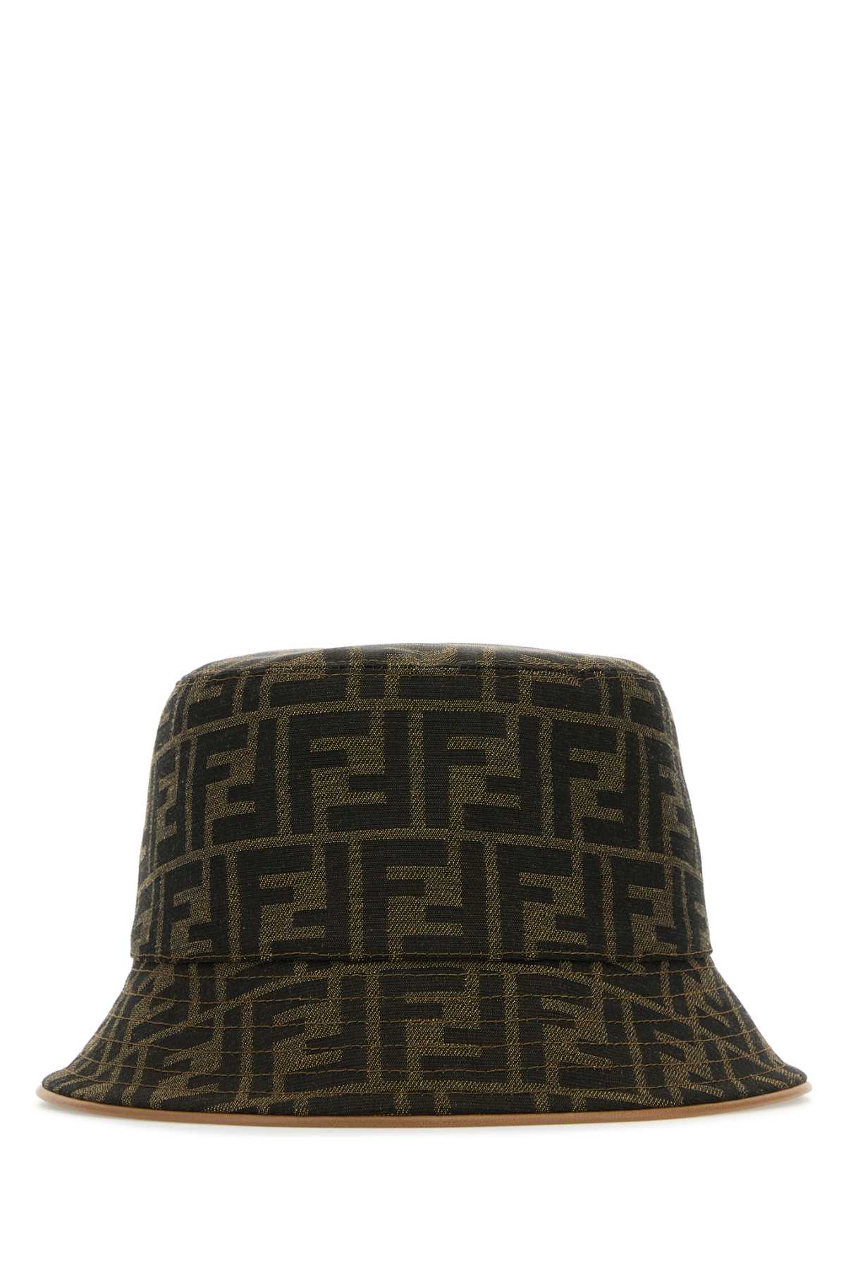 Fendi Embroidered Polyester Blend Bucket Hat In Brown