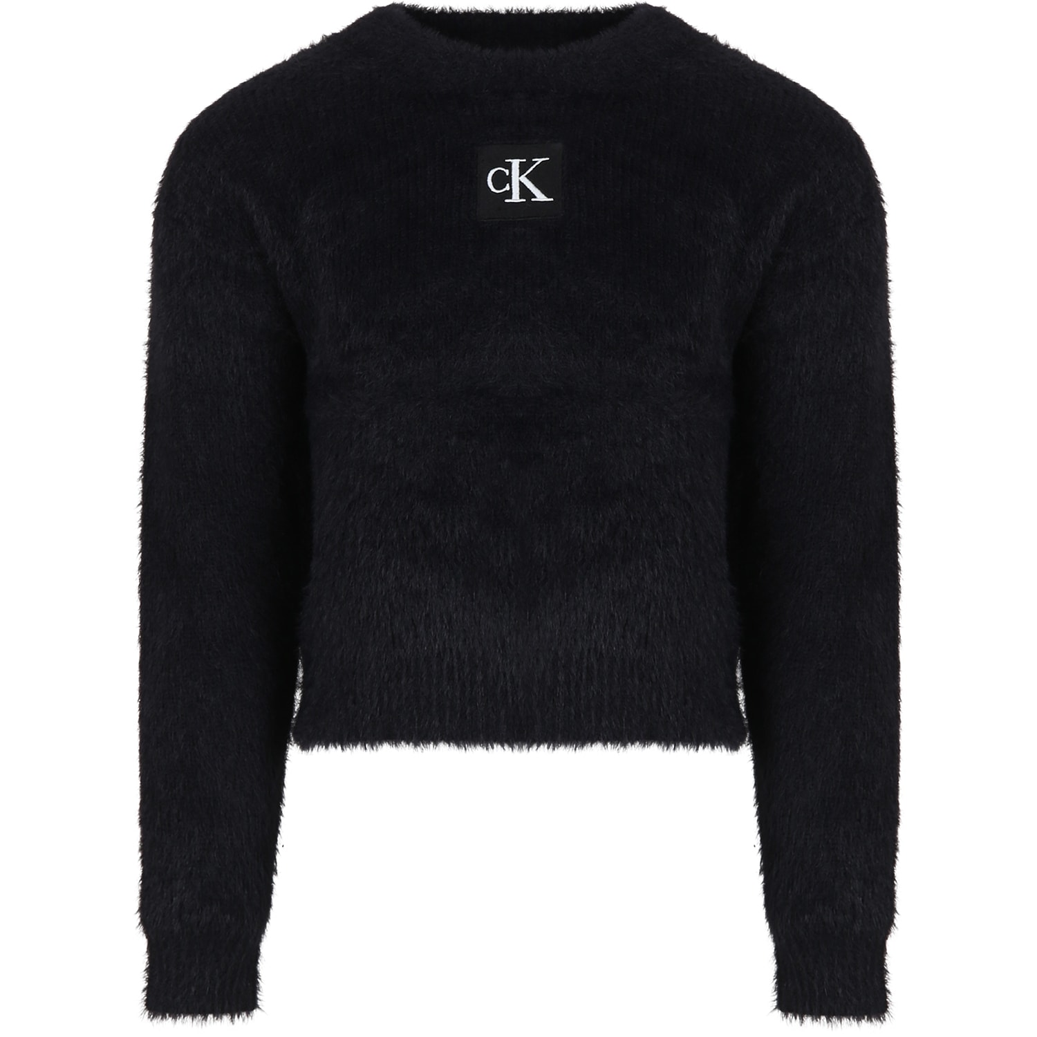 Calvin Klein Kids' Black Sweater For Girl With Logo