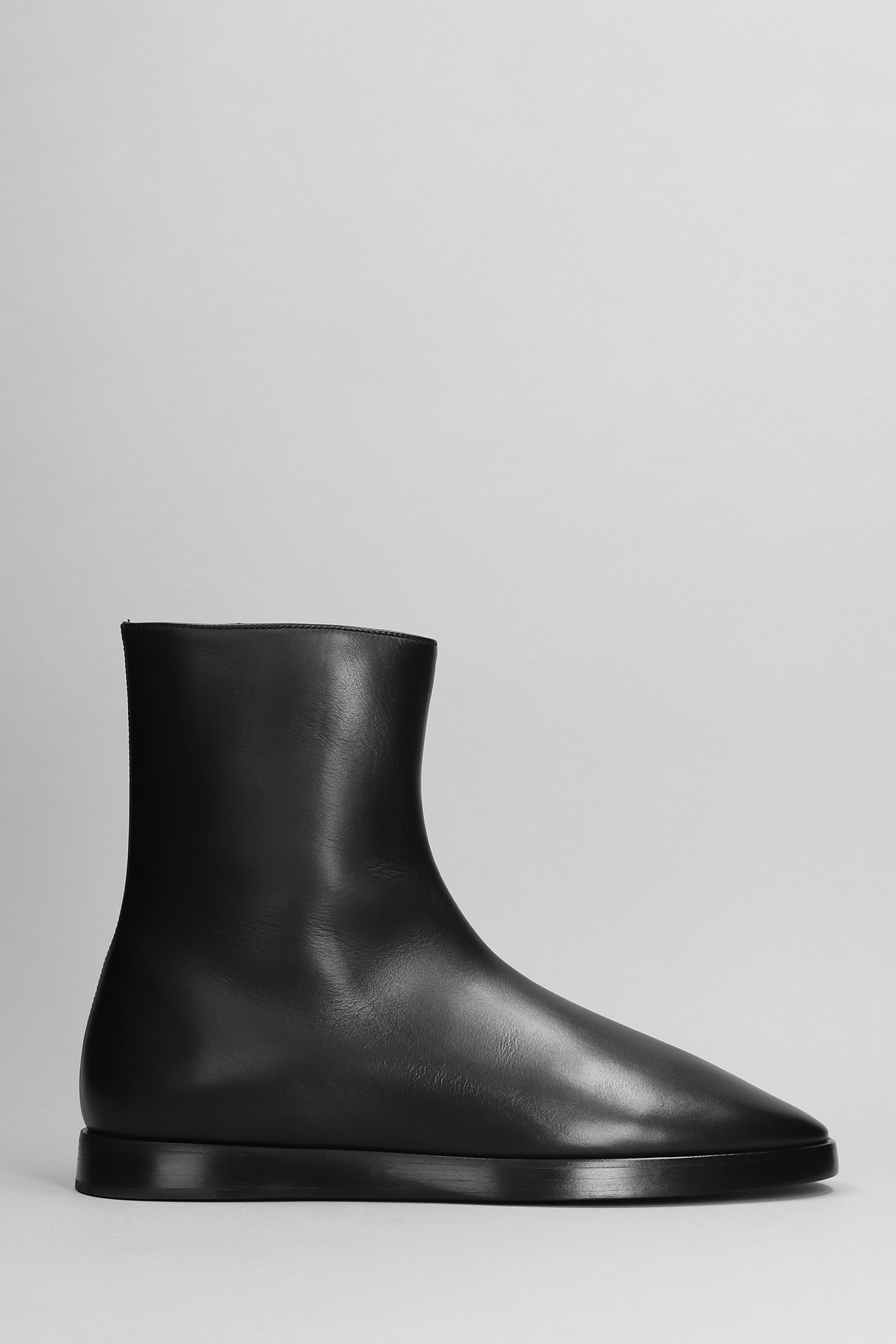 Fear Of God High Mule Ankle Boots In Black Leather