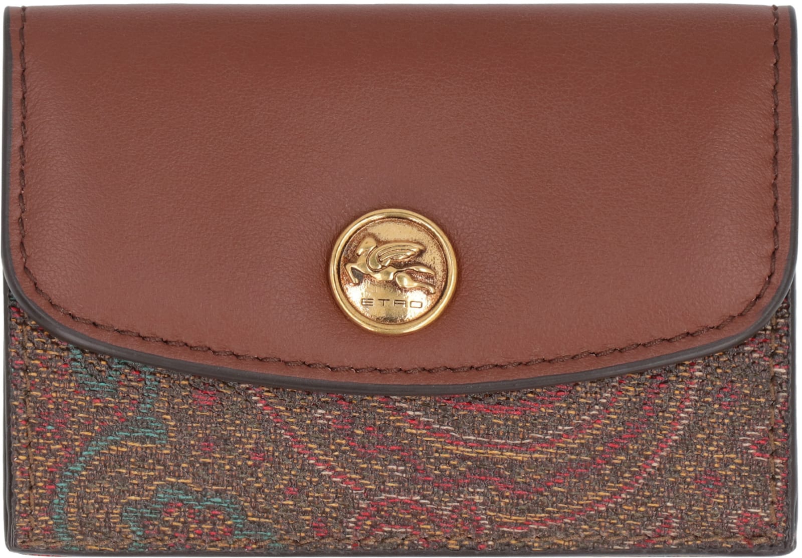 Shop Etro Paisley Print Wallet In Saddle Brown