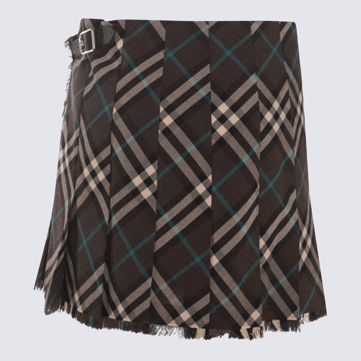 Shop Burberry Multicolor Skirt In Green