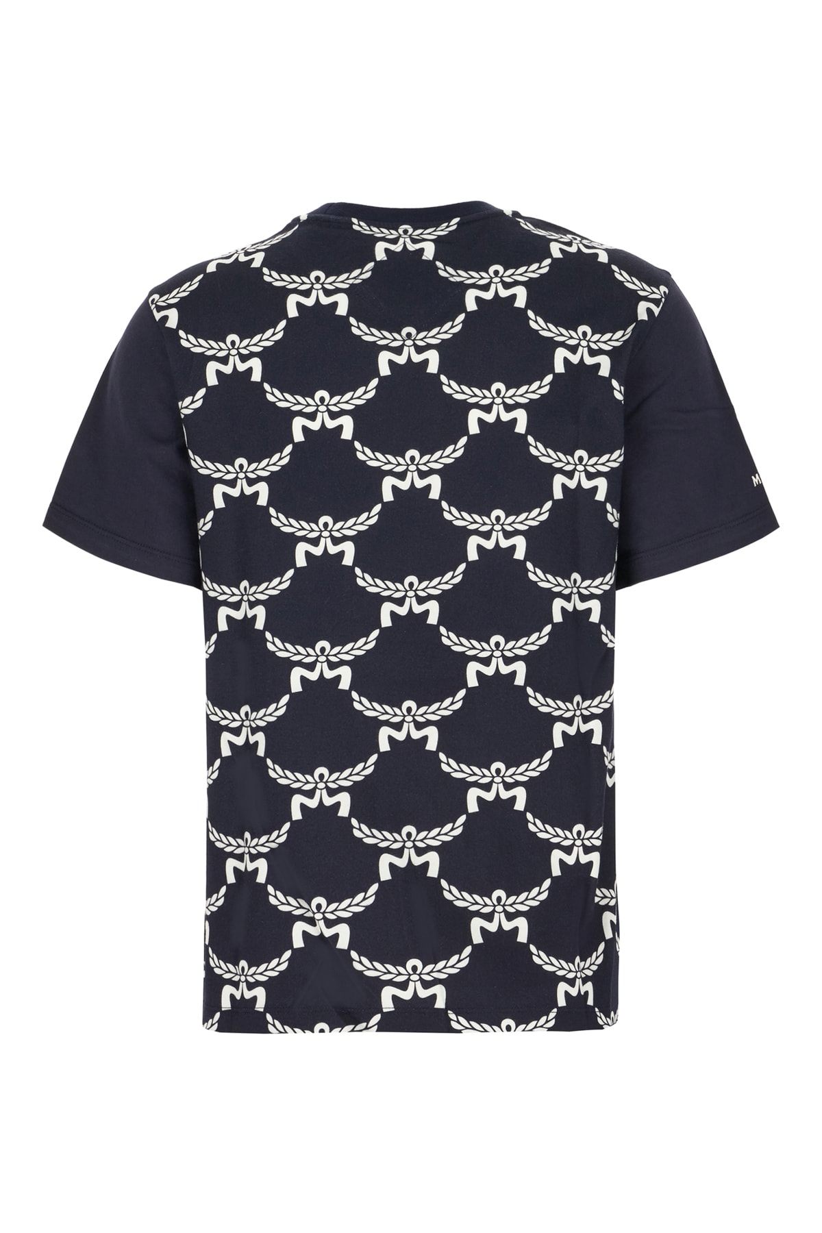 Shop Mcm Printed Cotton T-shirt In Navy Blaze