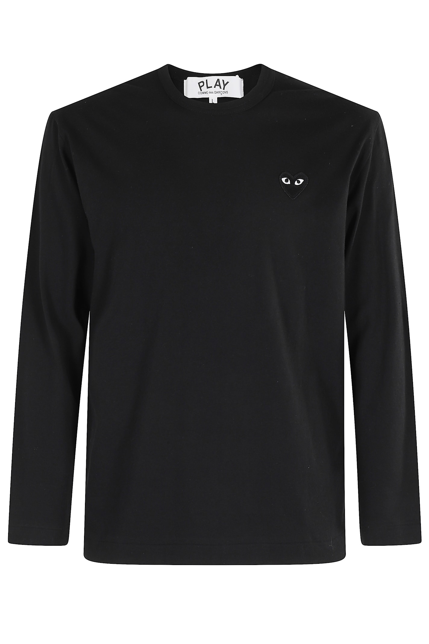 Comme Des Garçons Play Graphic Heart Long-sleeve Tee In Black