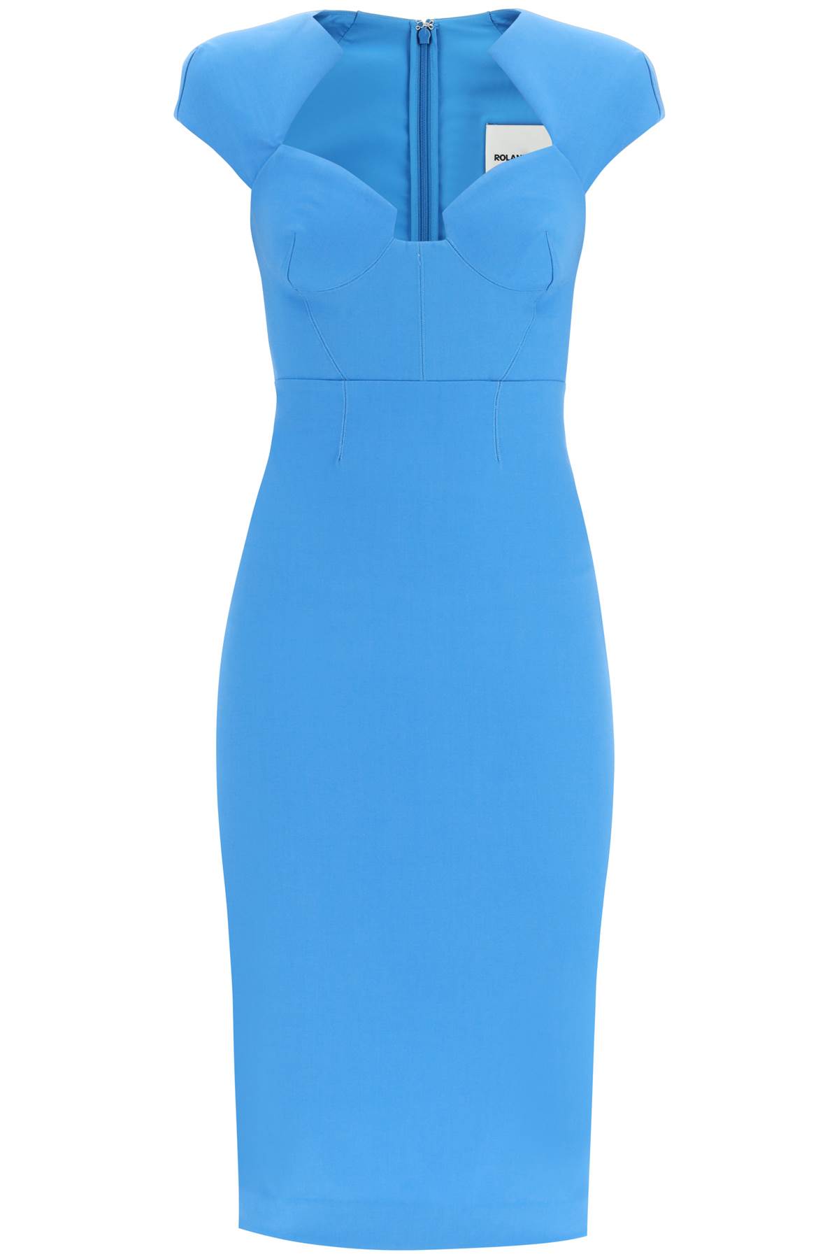 Shop Roland Mouret Cap Sleeve Midi Dress In Blue (blue)