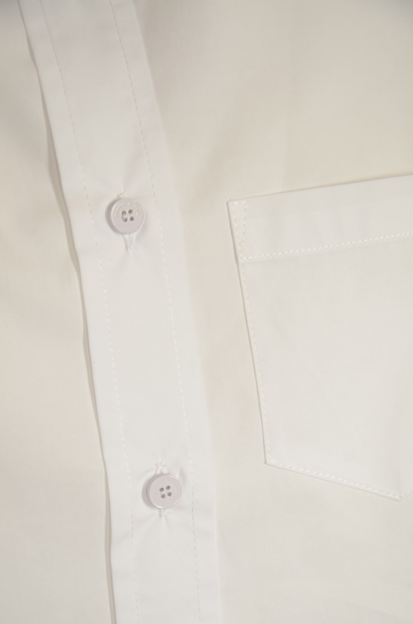 Shop Roberto Collina Wide-sleeved Patched Pocket Flare Shirt In White