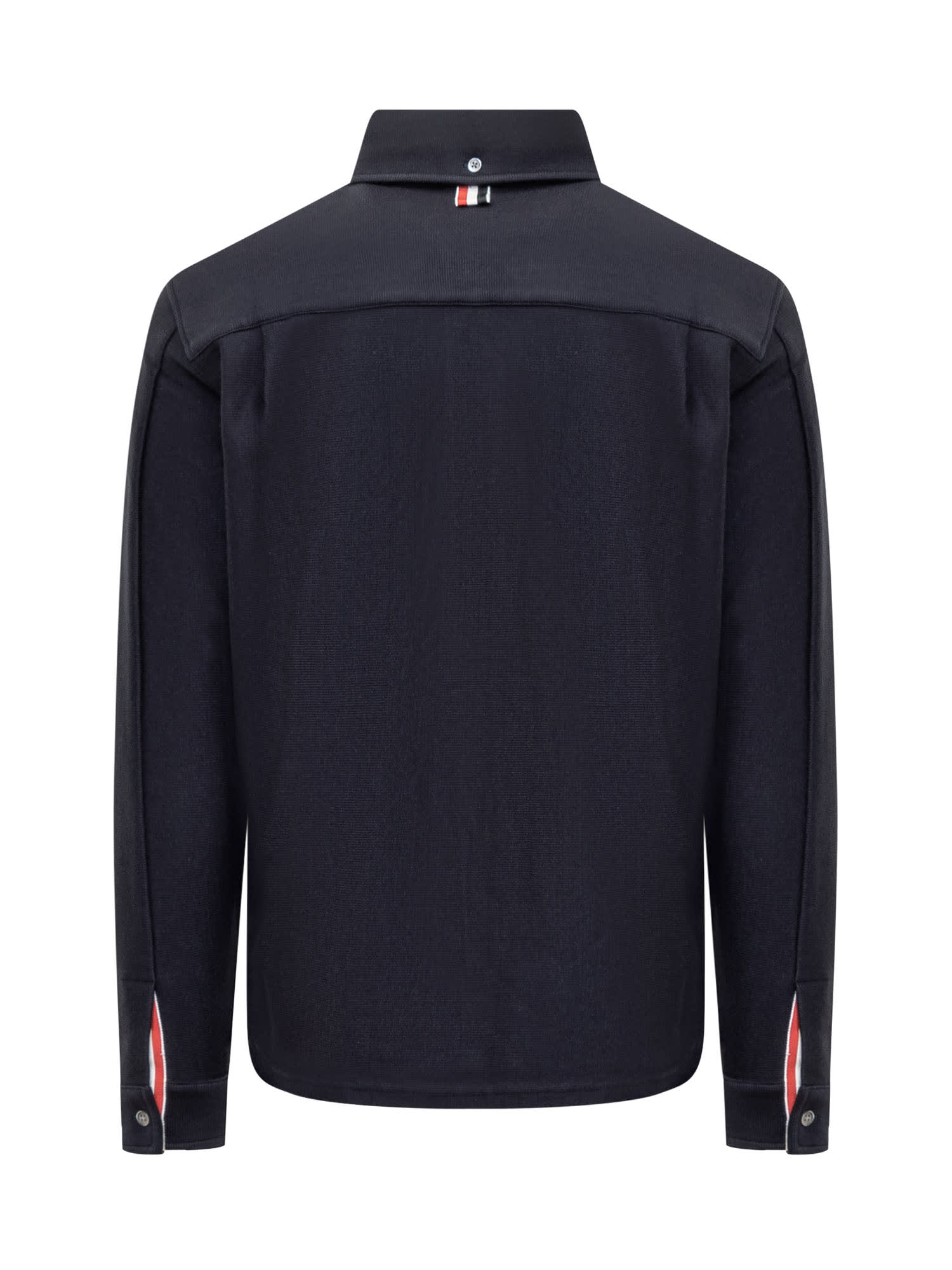 Shop Thom Browne Jacket With Rwb Logo In Navy