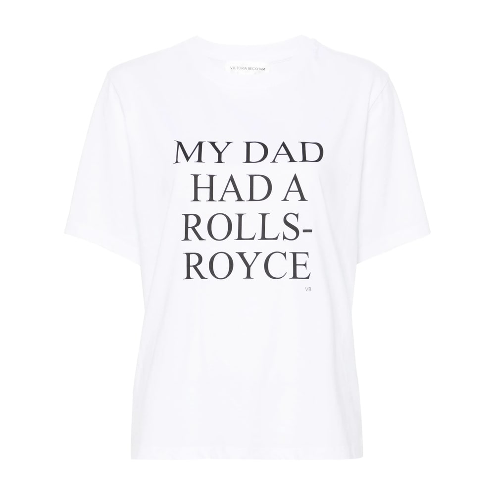 Victoria Beckham Womens White My Dad Had A Rolls-royce Cotton-jersey T-shirt Xl