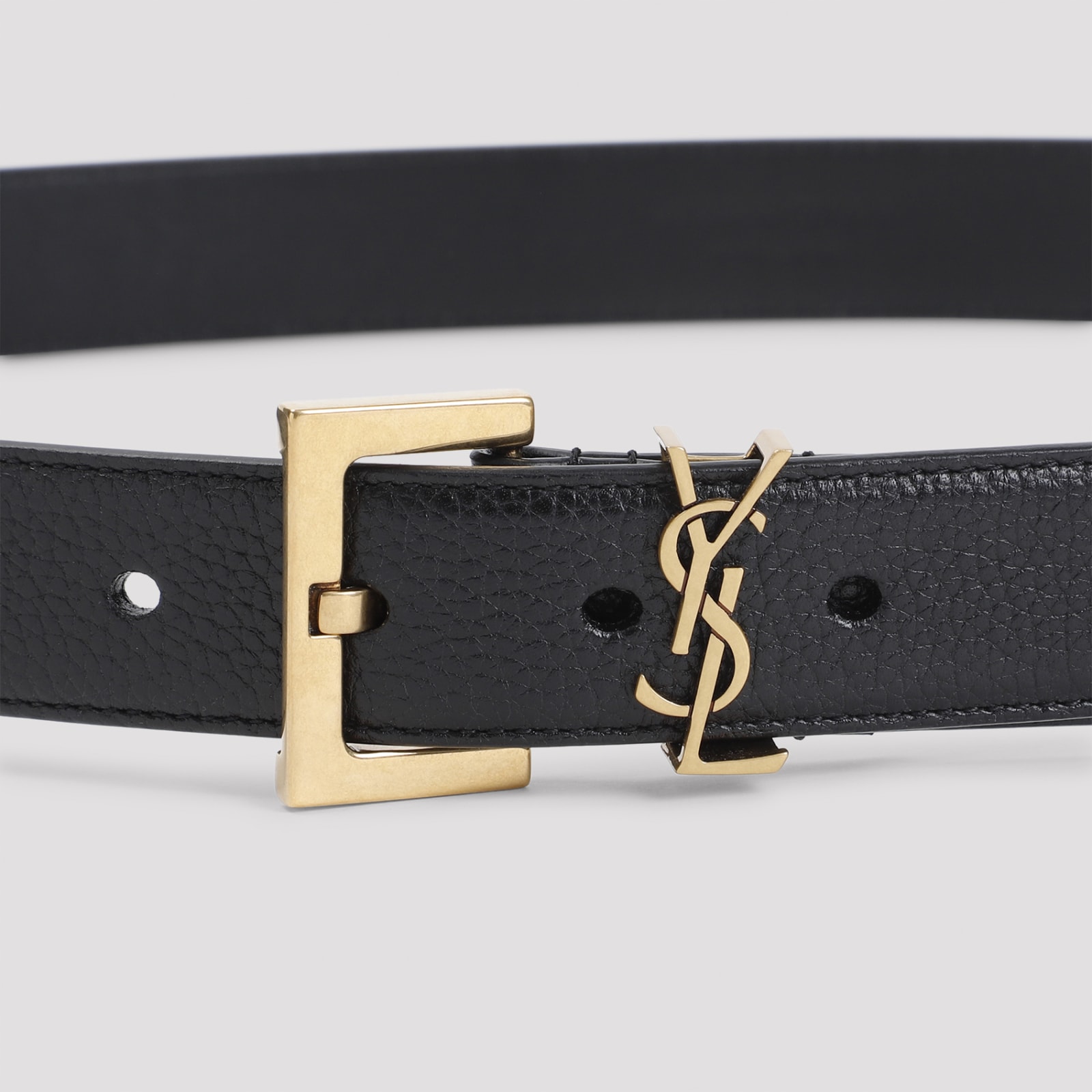 ヒ*ナ様 SAINT LAURENT メタリックベルト ゴールド/ブラック Saint Laurent Adjustable Belt Textured Gold-tone Buckle In
