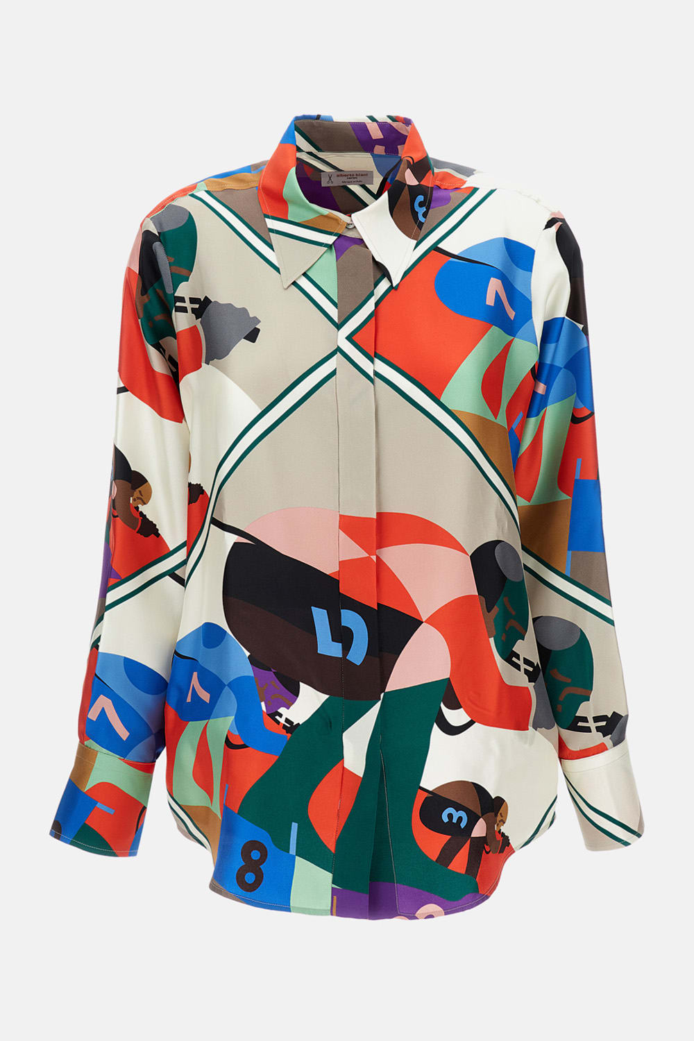 Alberto Biani Classic Silk Skiers Shirt In Orange