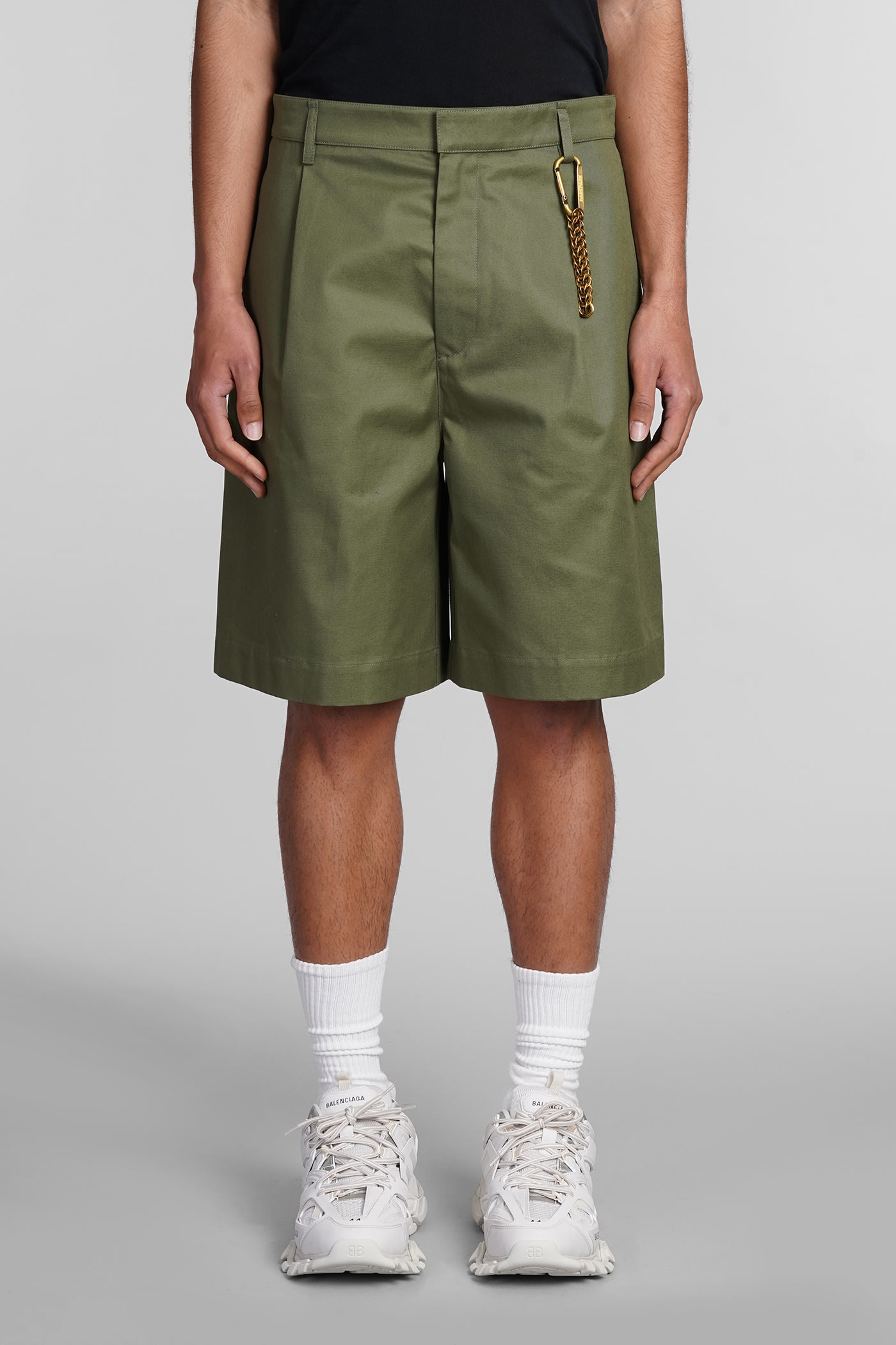 Saint Shorts In Green Cotton