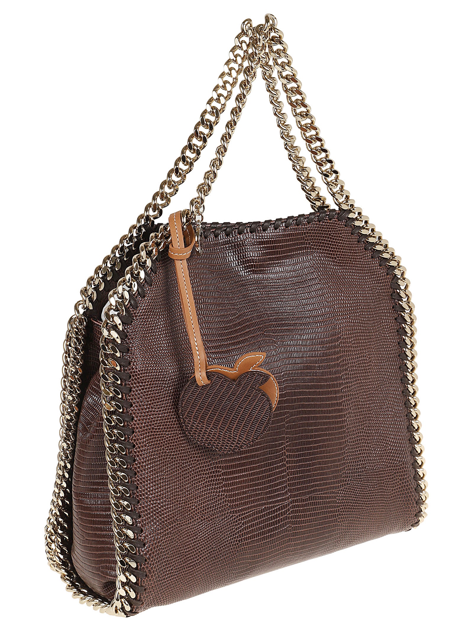 Shop Stella Mccartney Mini Tote Embossed Alter Mat In Chocolate Brown