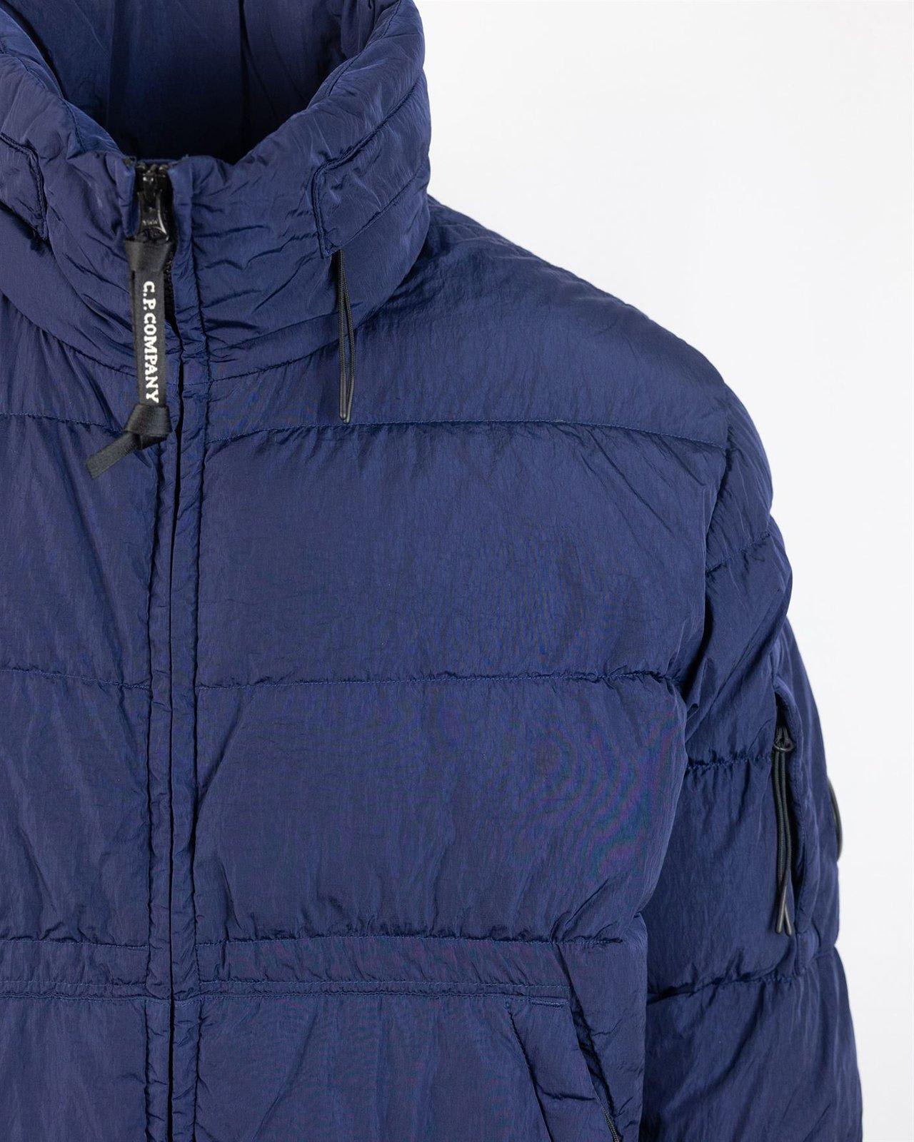 Shop C.p. Company Lens-detailed Zipped Down Jacket In Blu Royal