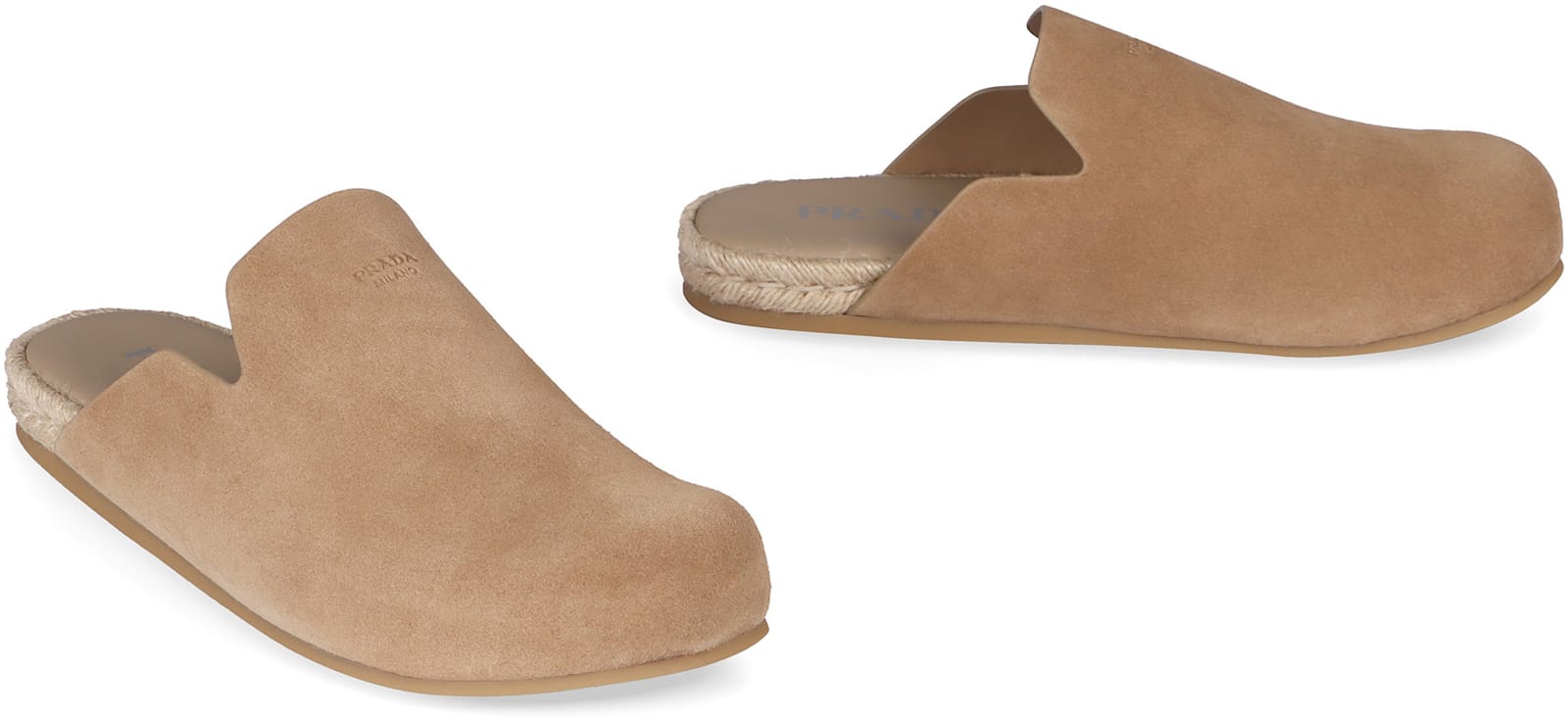 Prada Suede Leather Sabots