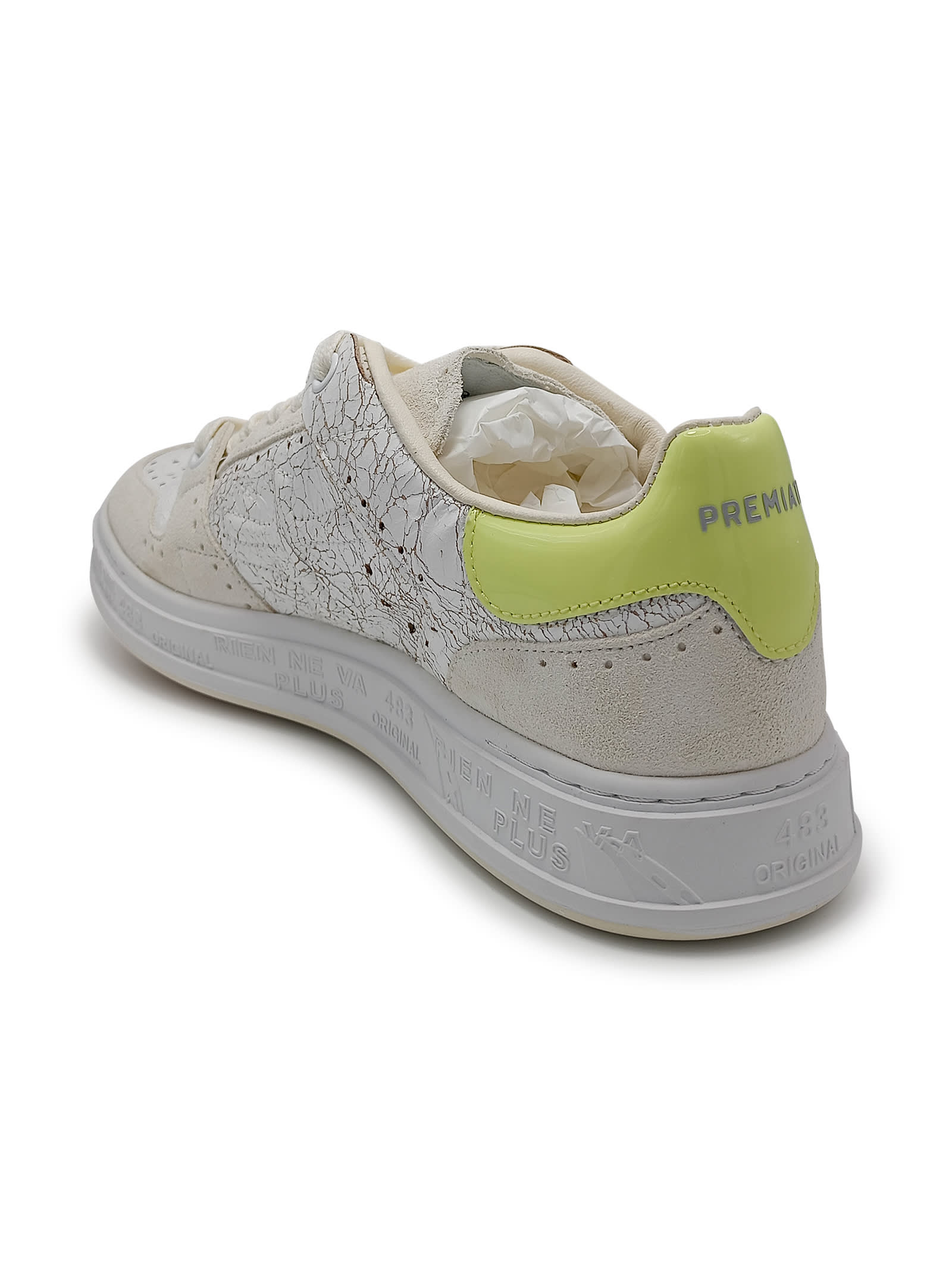 Shop Premiata Quinn Leather Sneakers In Grey