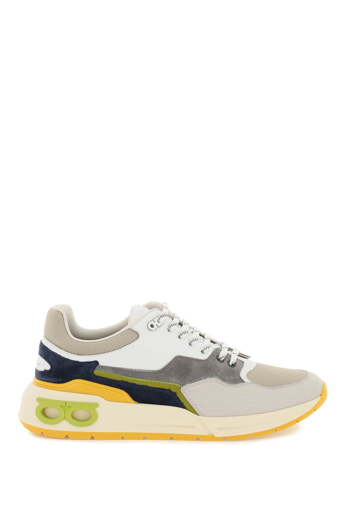 Ferragamo Cosma Gancini Low-top Sneakers In Calce Langur Bitume